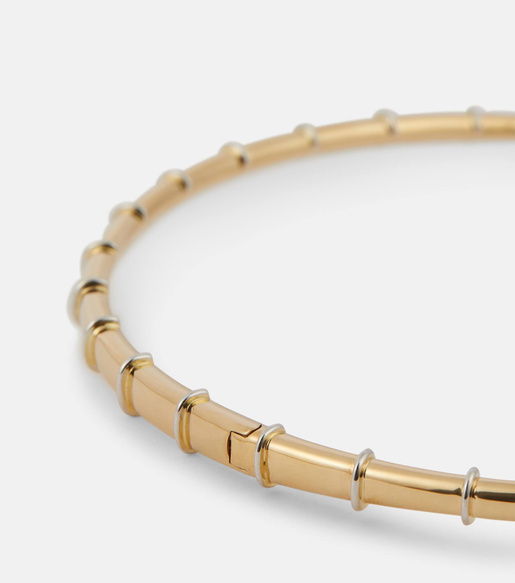 Horn 14kt gold necklace with diamonds - 4