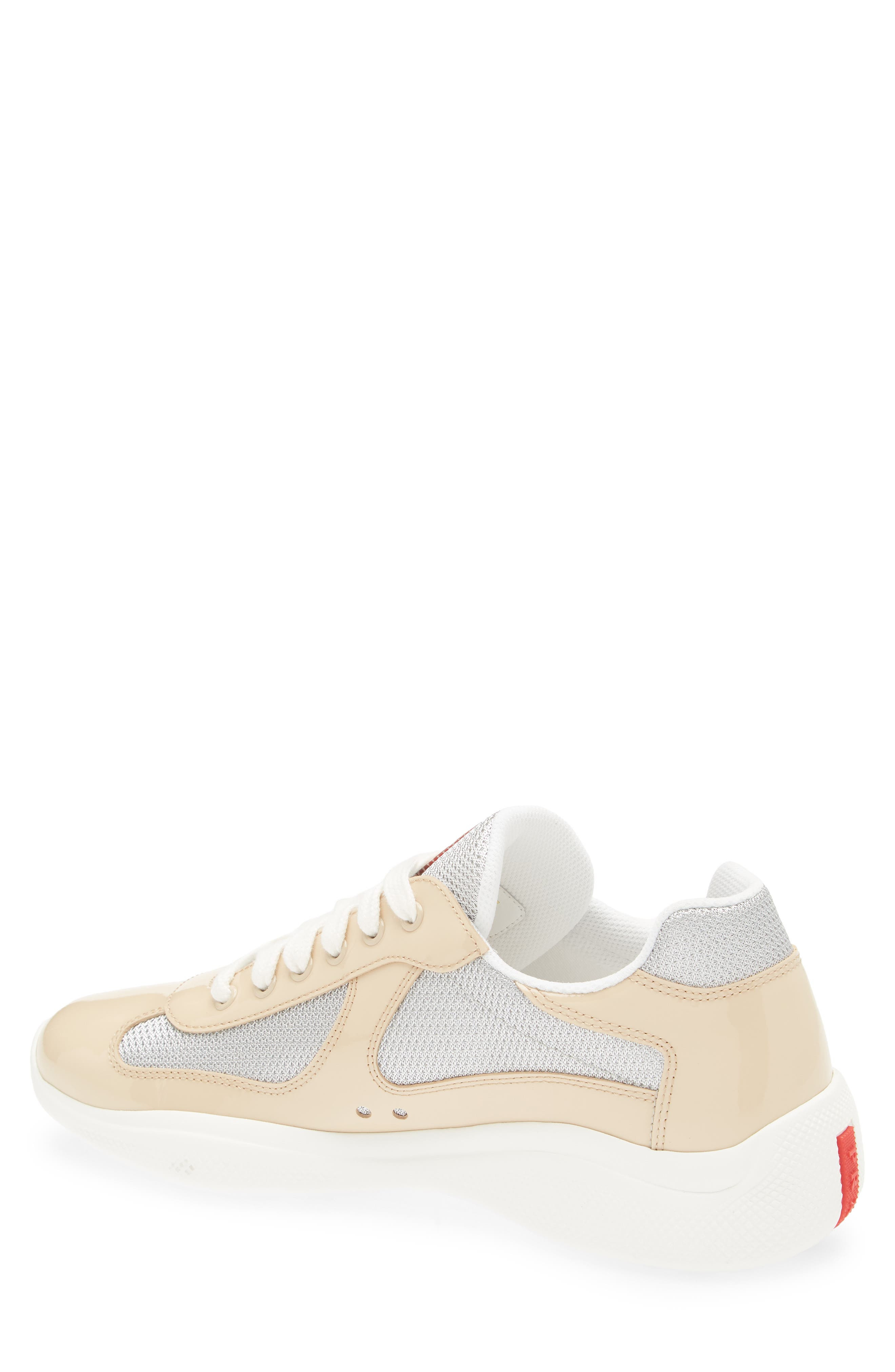Prada America's Cup Vernice Bike Low Top Sneaker in Quarzo/Argento at Nordstrom - 2