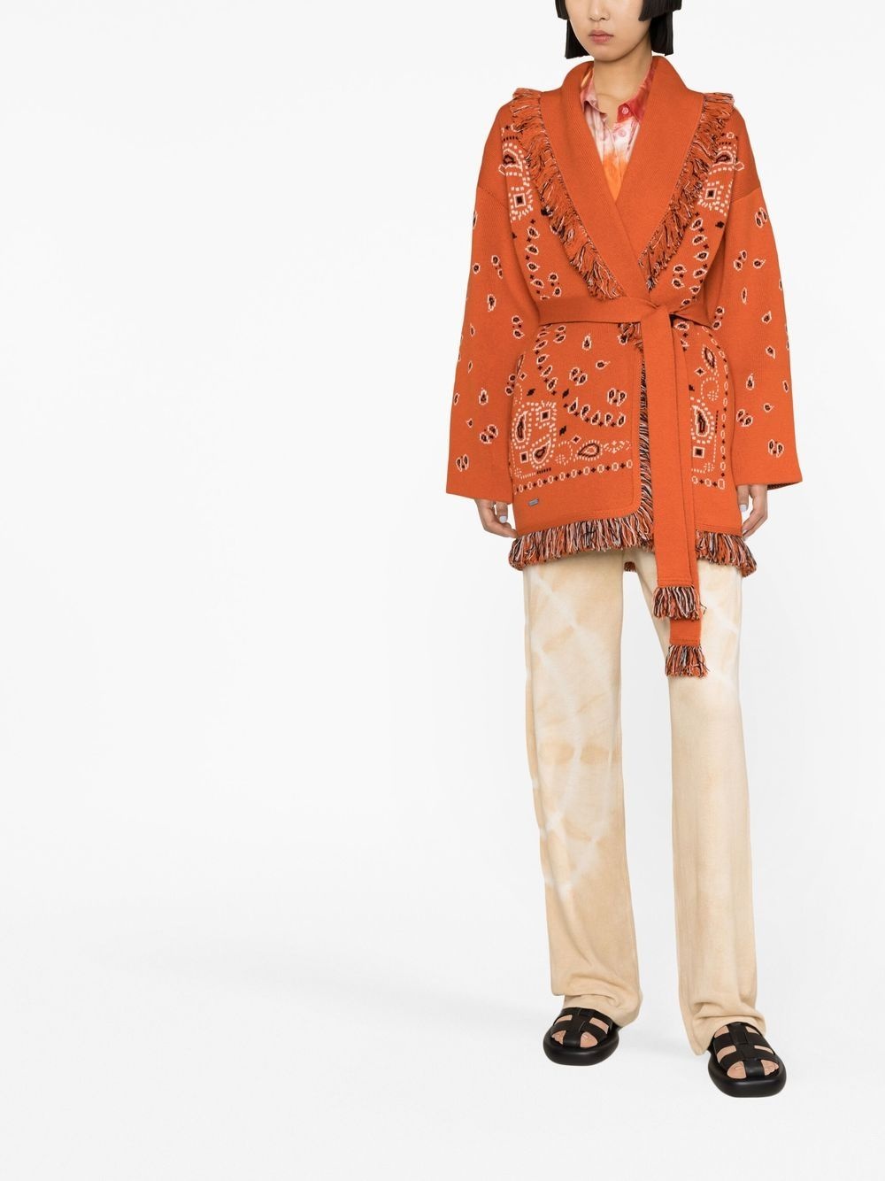 Bandana belted cardigan - 2
