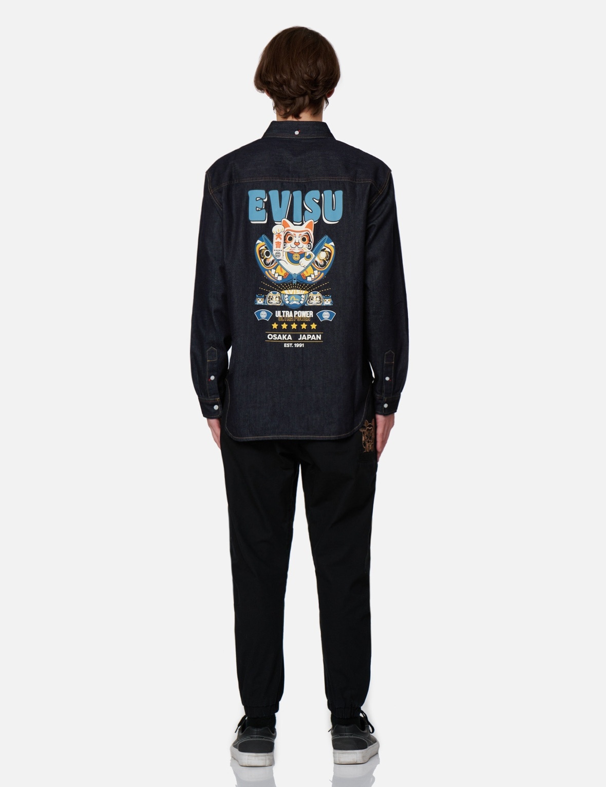 SEAGULL AND FORTUNE CAT EMBROIDERY TROUSERS - 5
