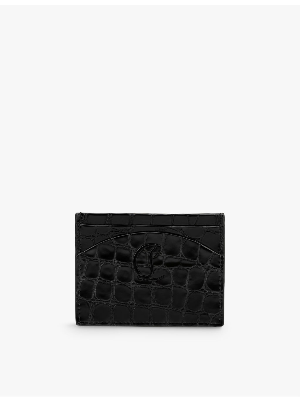 Loubi54 brand-embossed leather card holder - 1