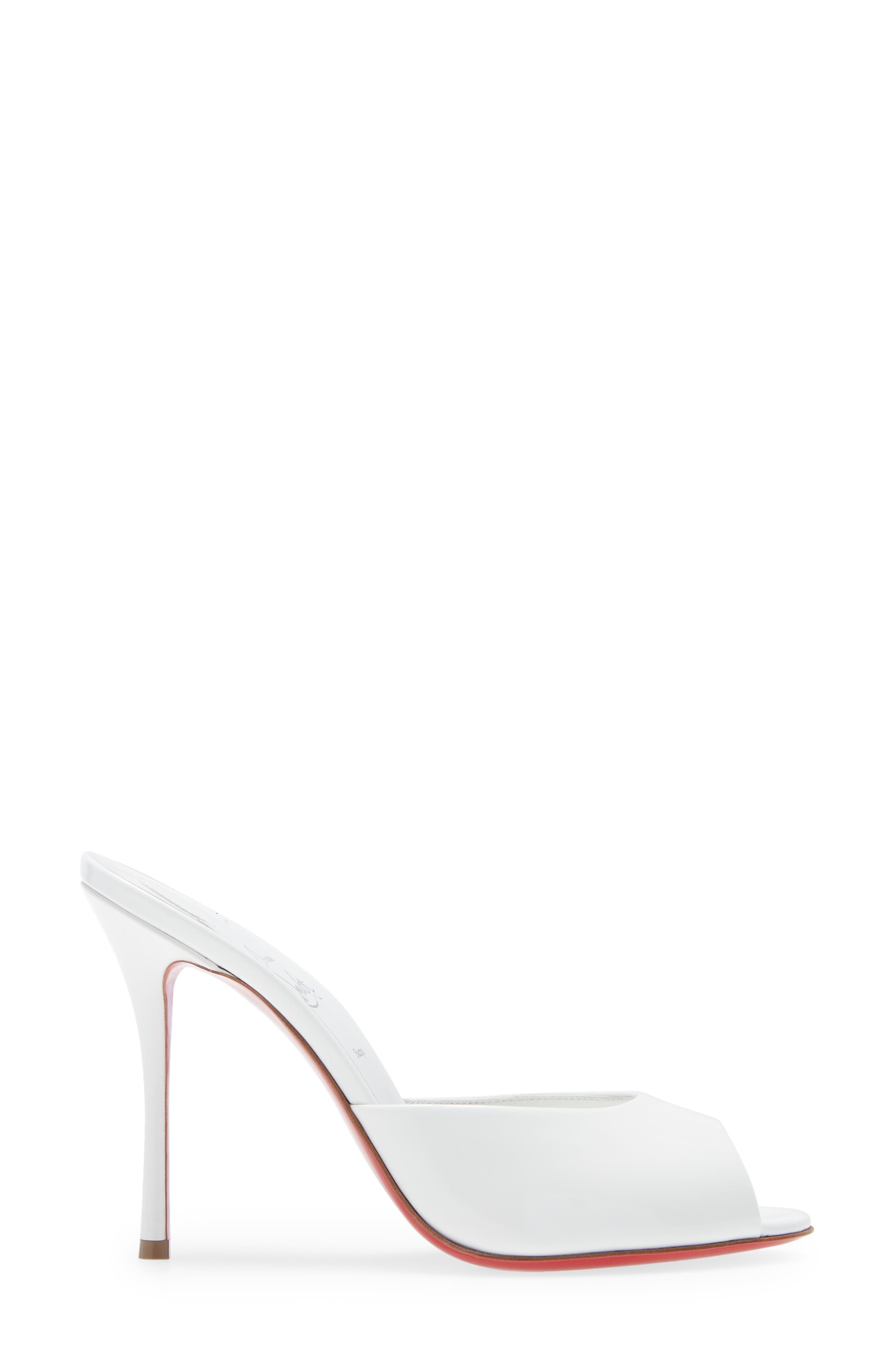 Christian Louboutin Me Dolly Peep Toe Slide Sandal in W302 Bianco at Nordstrom - 3