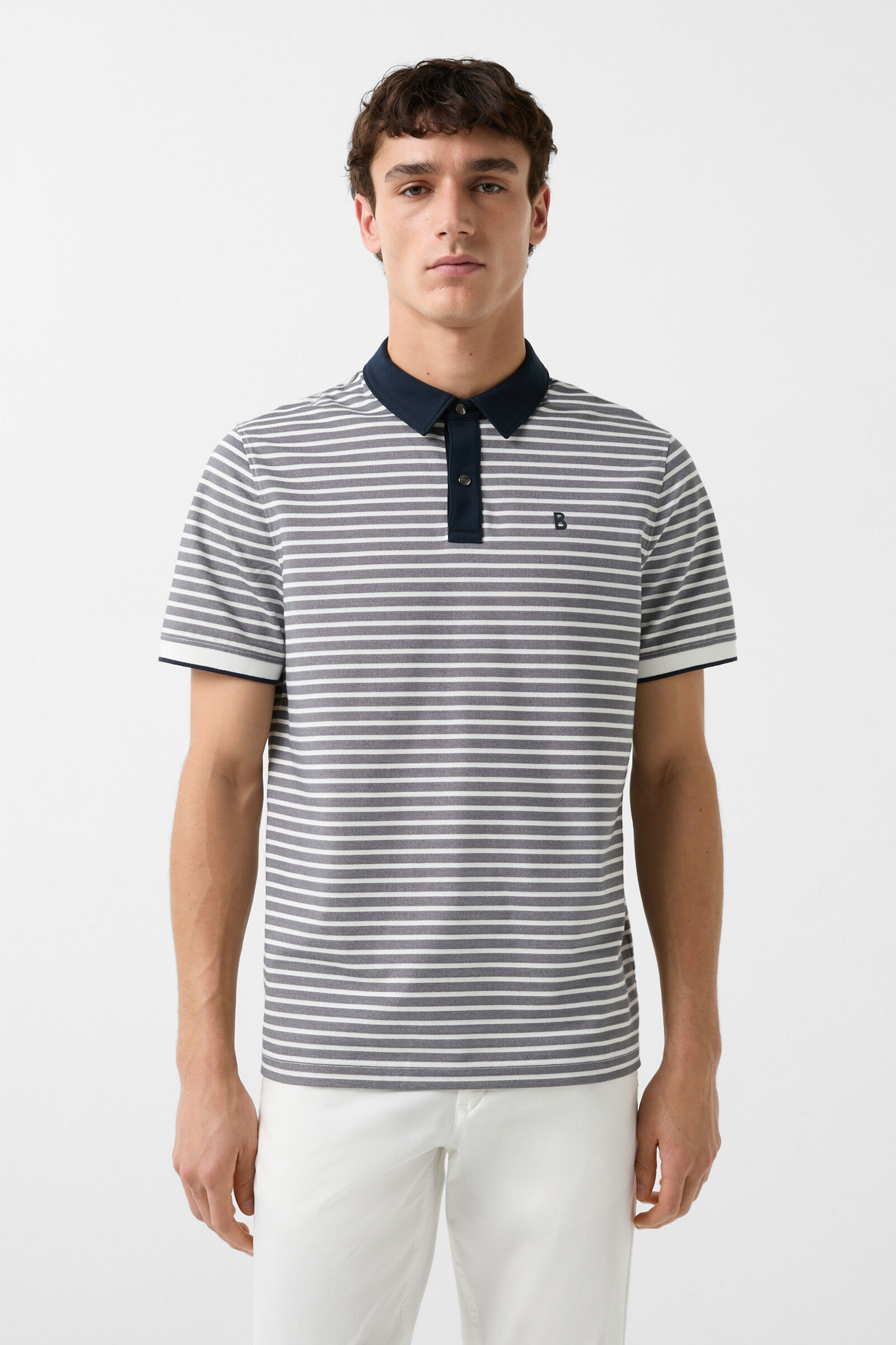 Timo polo shirt in Navy blue/white - 2