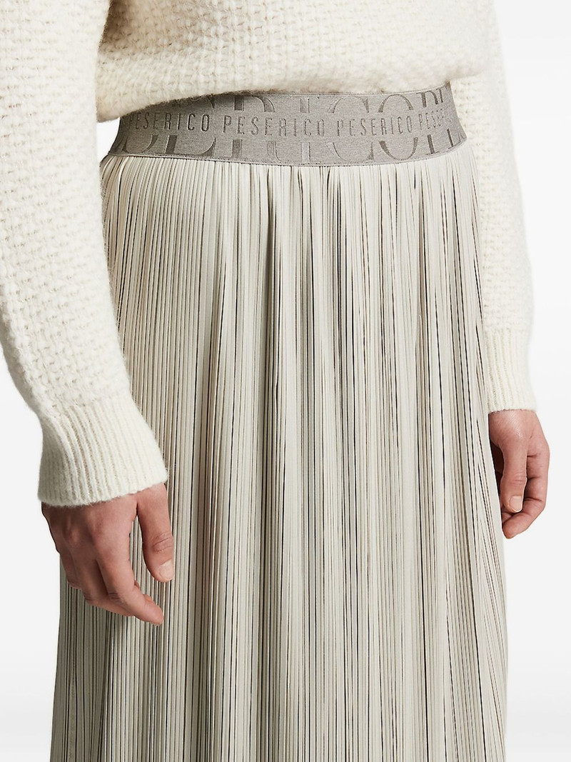 pleated logo-waistband skirt 5