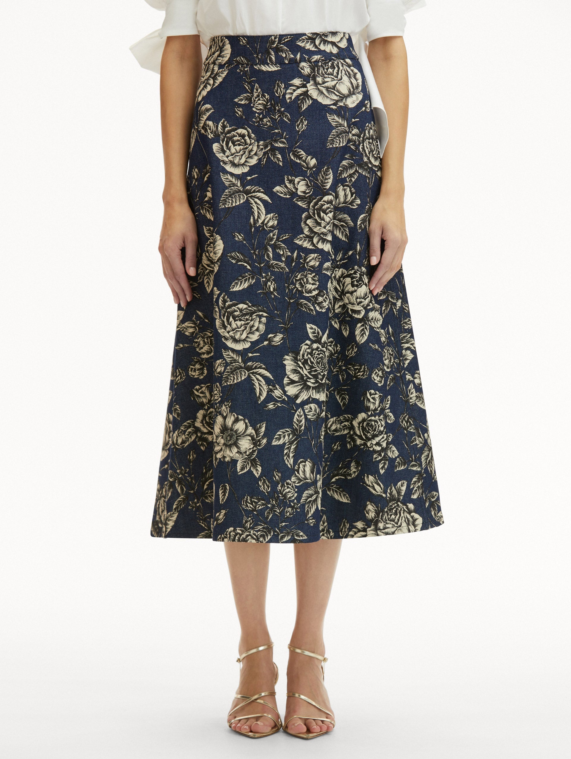 ROSE PRINTED DENIM SKIRT - 4