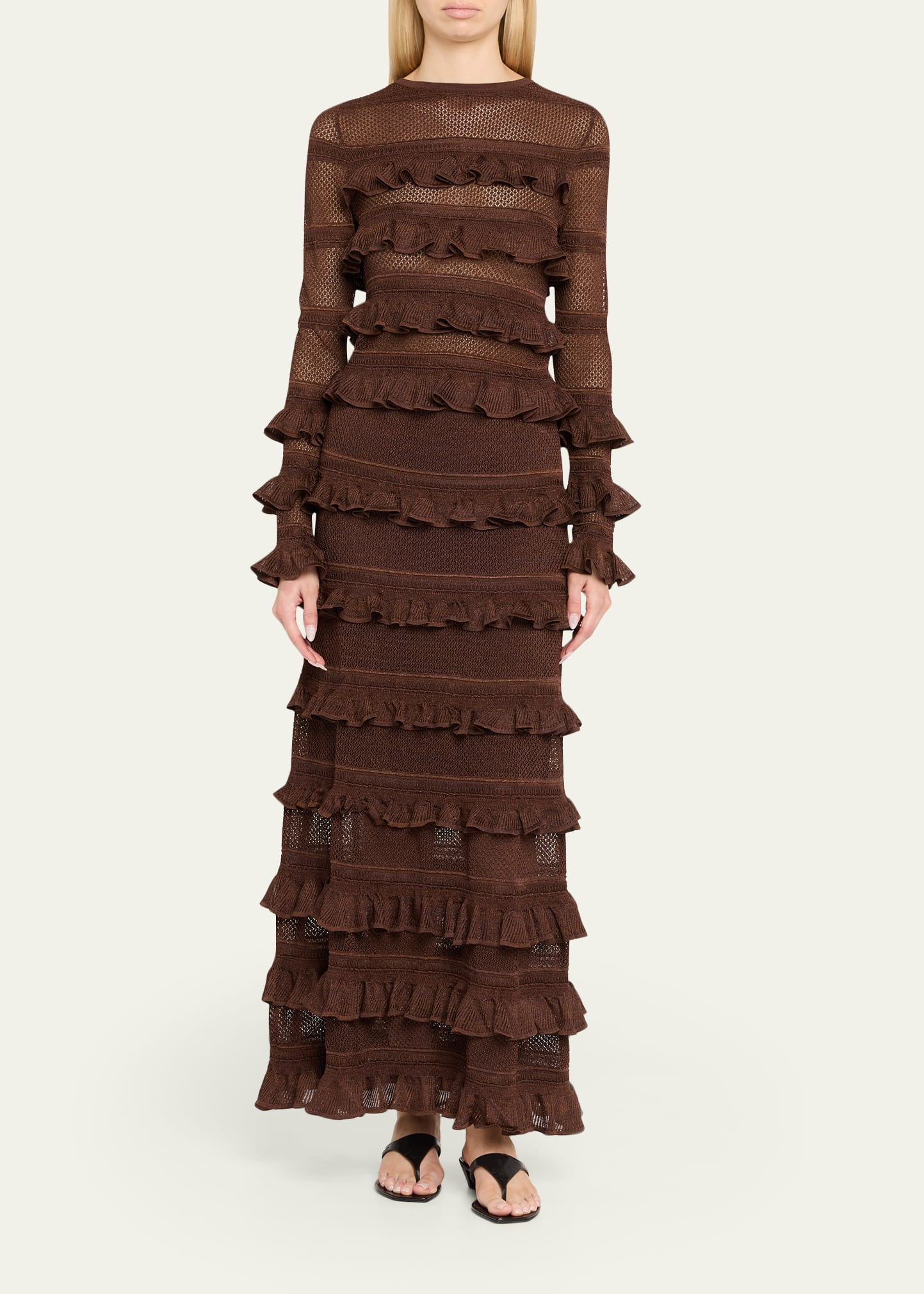 Lace Frill Midi Skirt - 2