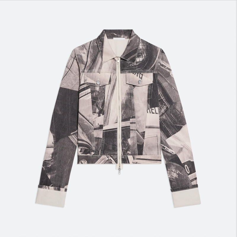 CUFFED PRINTED DENIM TRUCKER JACKET 1