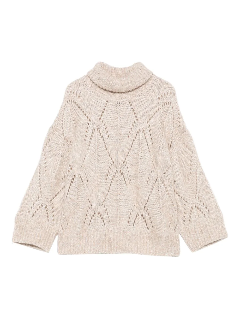 turtleneck diamond-pattern knitwear - 1