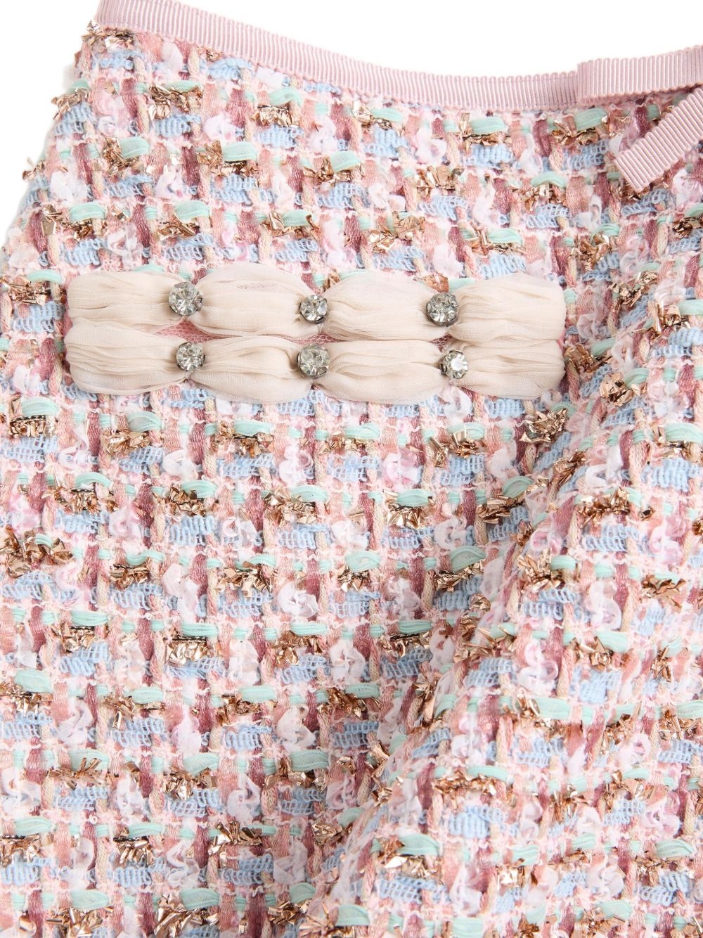 ribbon tweed miniskirt - 6