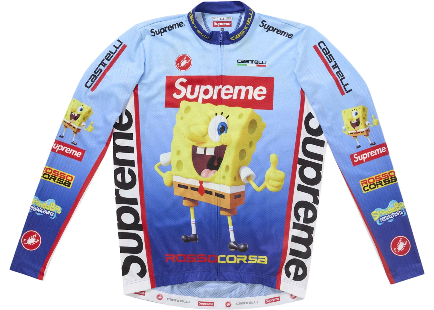 Supreme SpongeBob SquarePants Castelli L/S Cycling Jersey Blue - 1