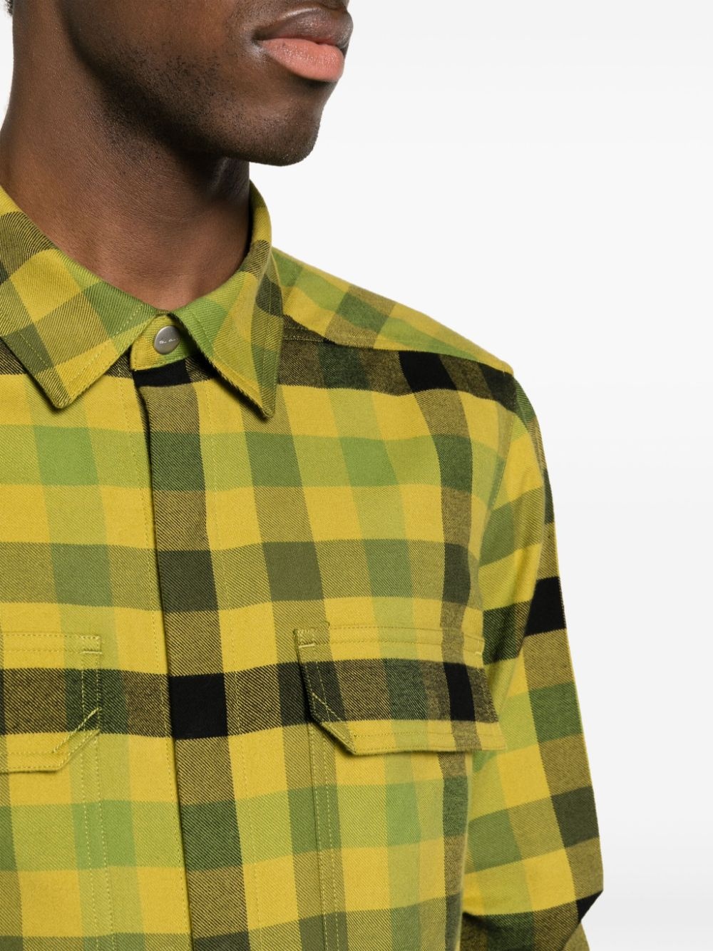 check-pattern cotton shirt - 5