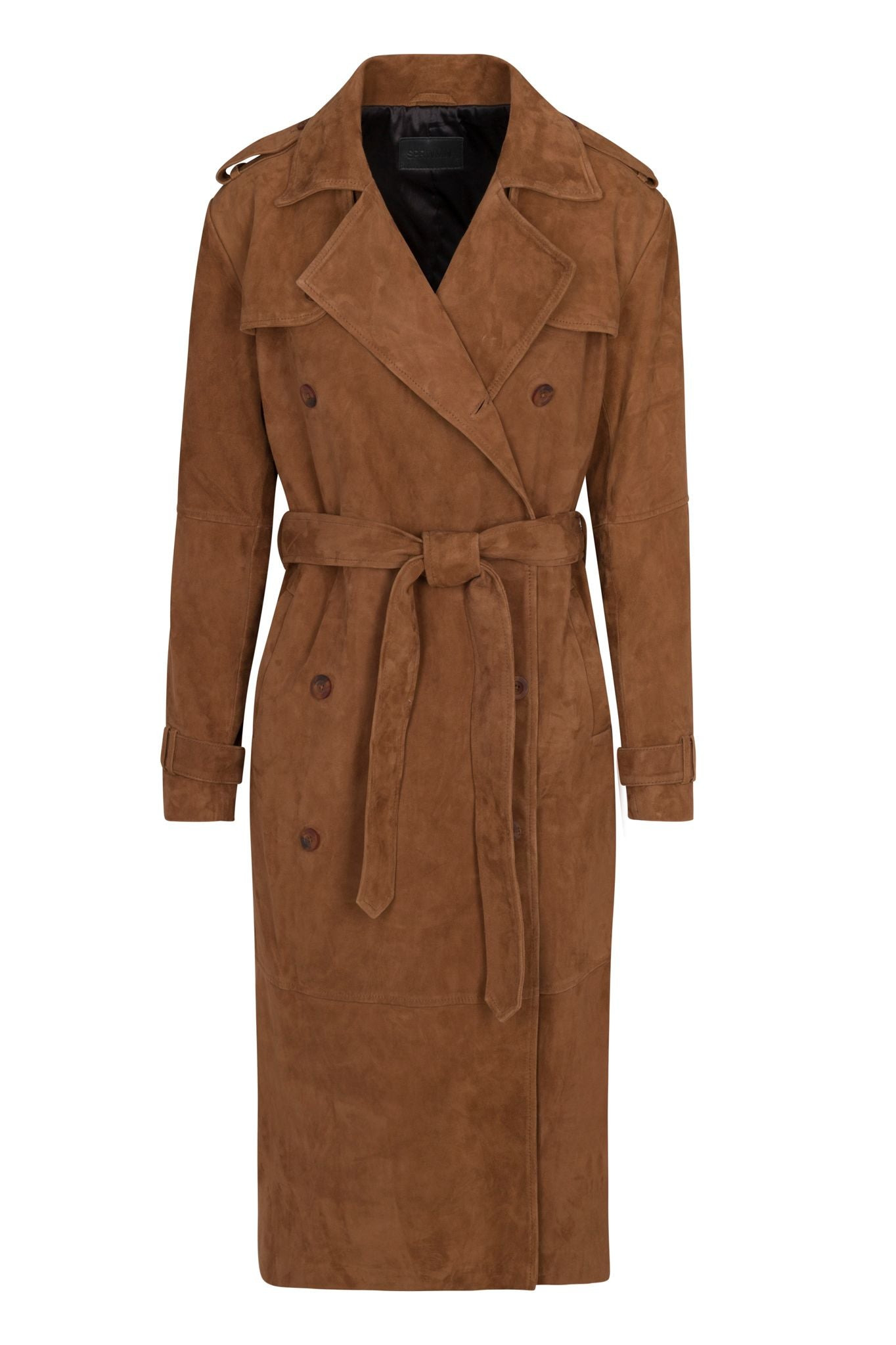 BELLE DE JOUR COGNAC SUEDE TRENCH - 7