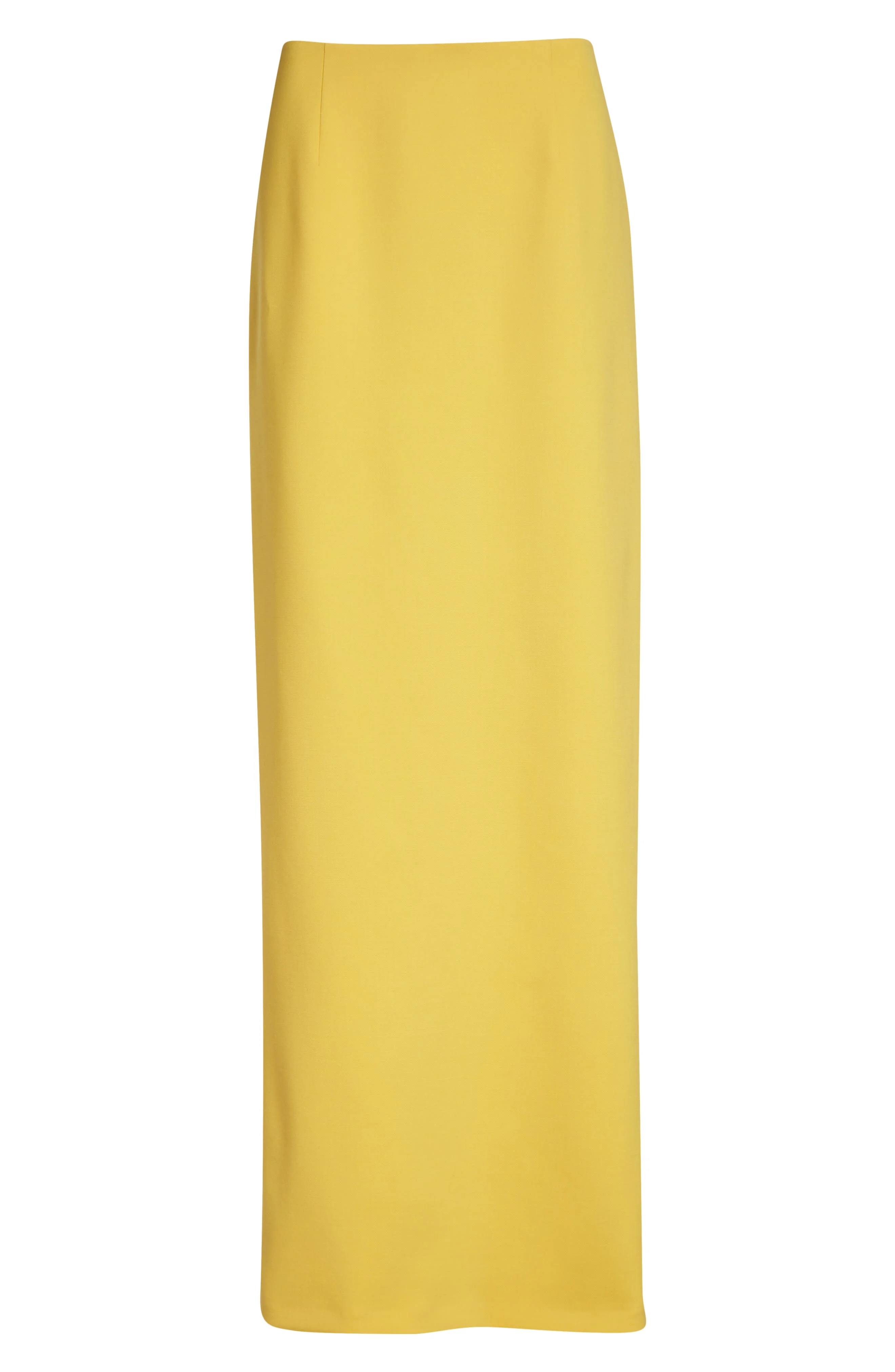 Carolina Herrera Stretch Virgin Wool Column Skirt in Daffodil at Nordstrom - 1