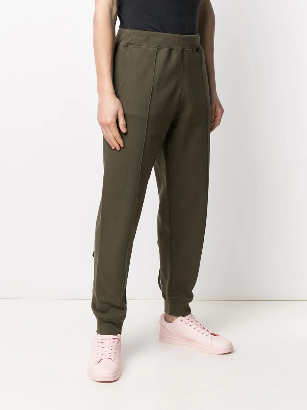 strapped cotton track trousers - 4