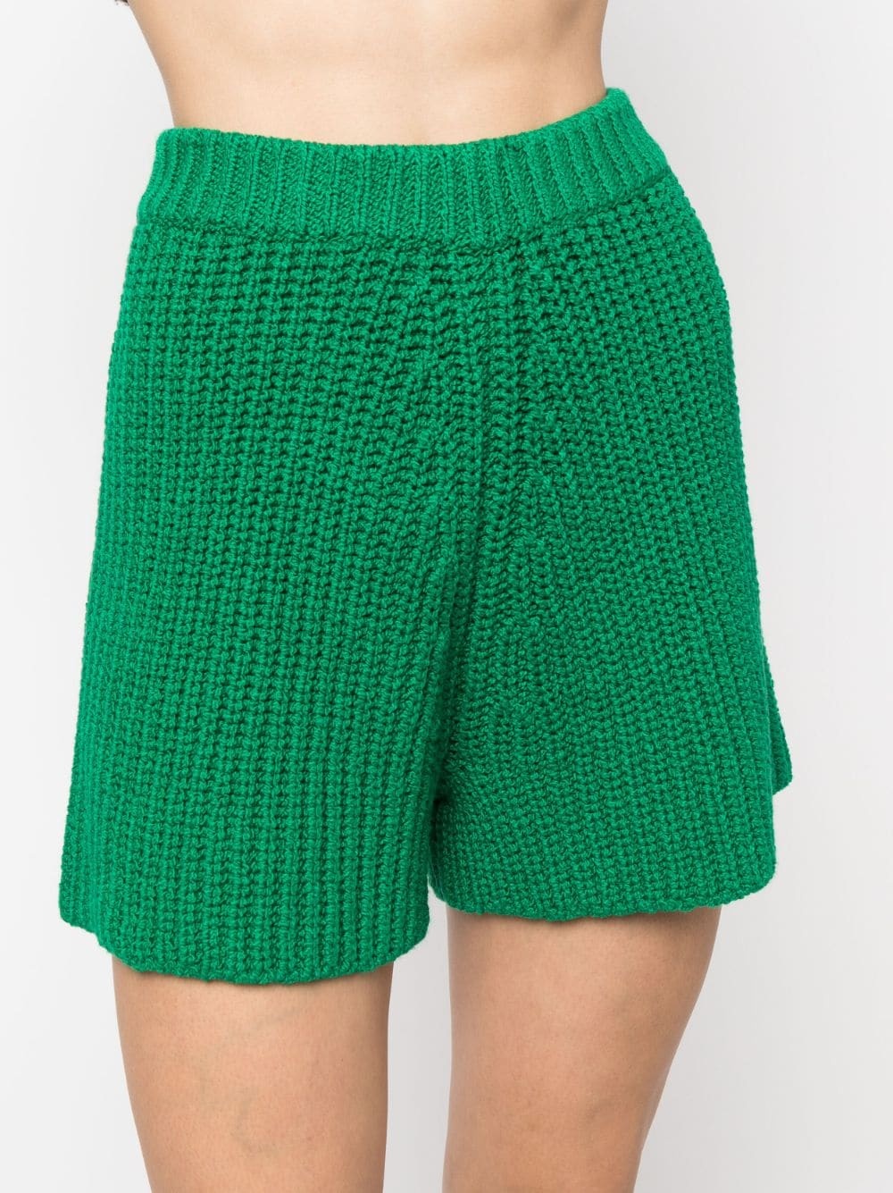 high-waisted knitted shorts - 5