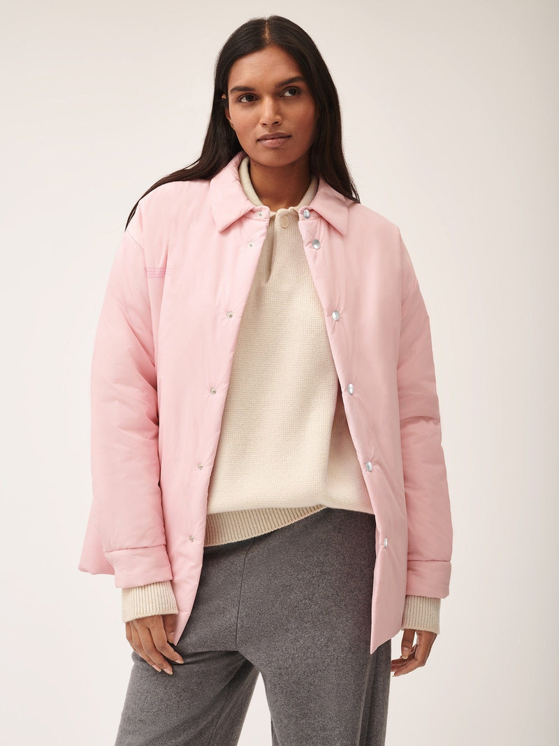 PANGAIA Womens Flower-Warmth Padded Overshirt - Magnolia Pink outlook