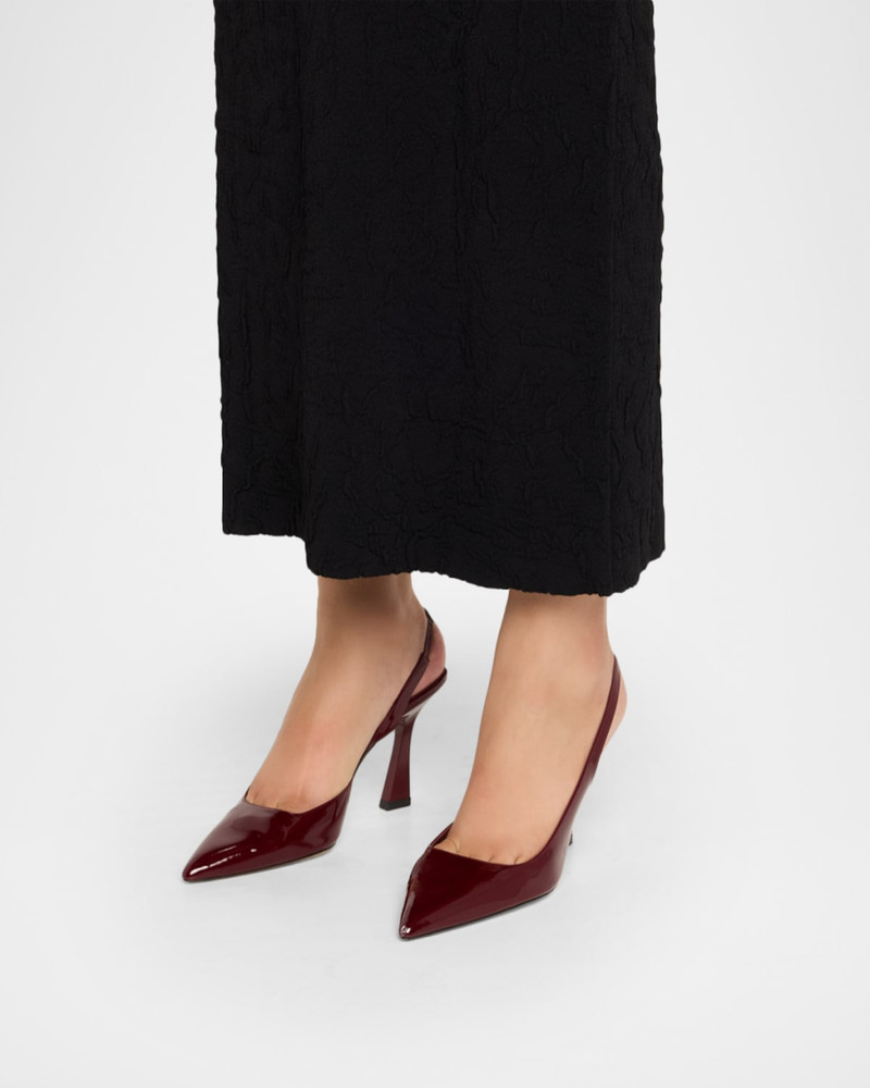 Stuart Weitzman Vinnie D'Orsay Patent Leather Slingback Pumps outlook