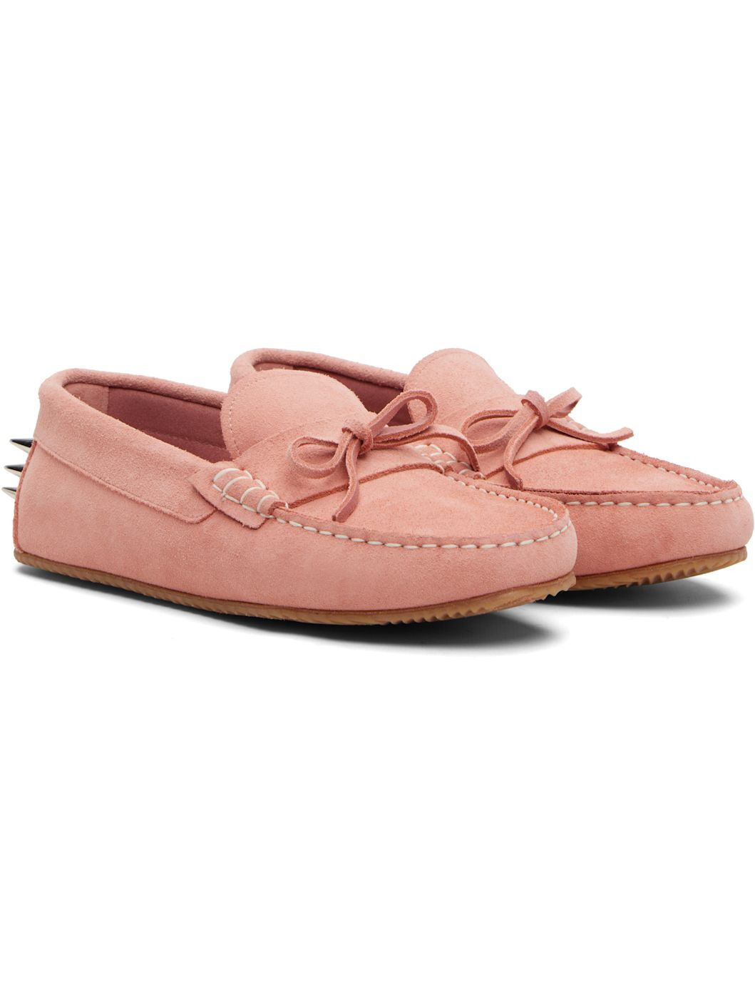 SSENSE Exclusive Pink Spike Loafers - 4