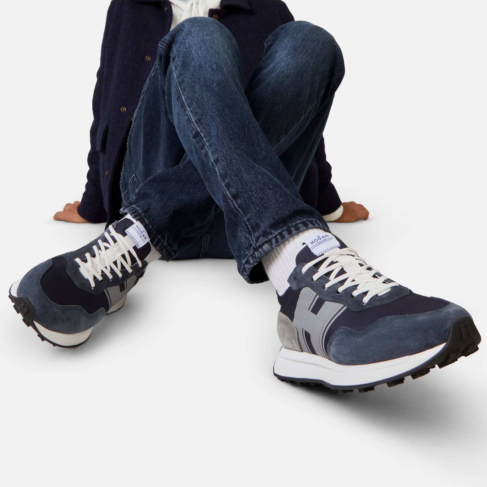 HOGAN Sneakers Hogan H601 Blue Grey | REVERSIBLE