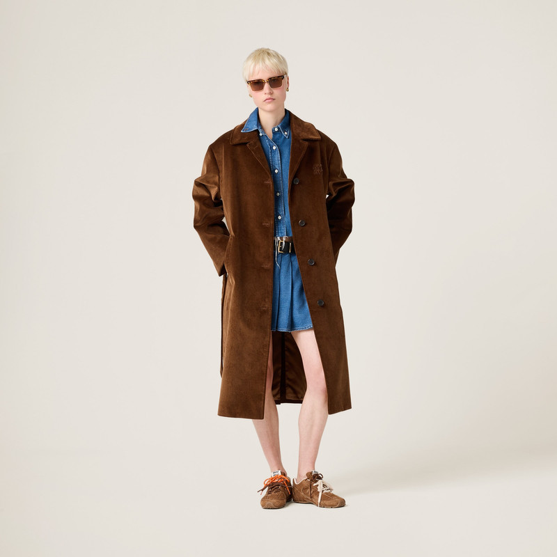 Miu Miu Single-breasted corduroy coat outlook