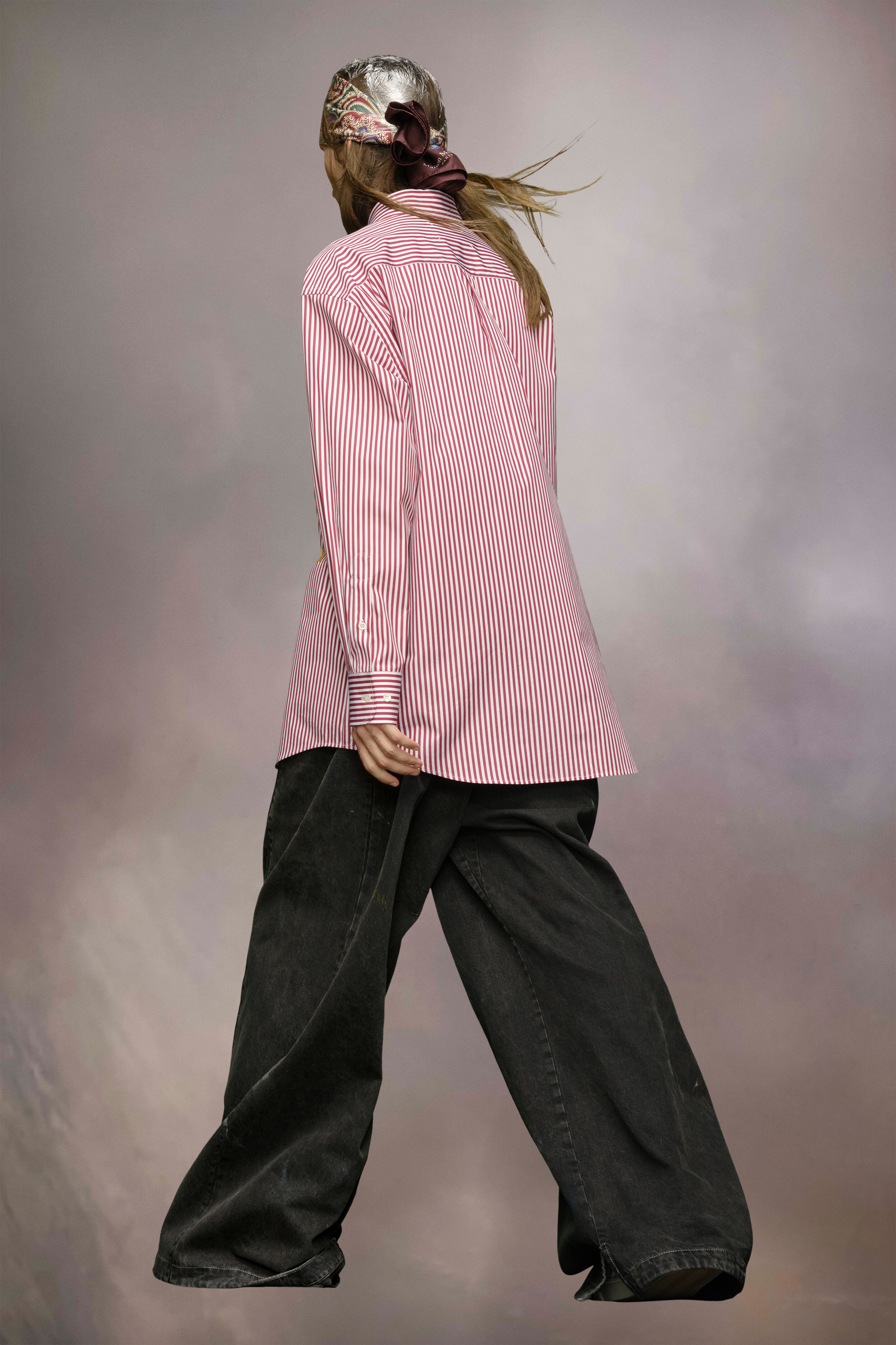 Pinstripe lace shirt - 4