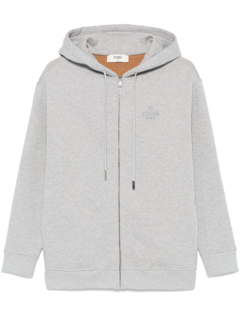 logo-embroidered hoodie - 1