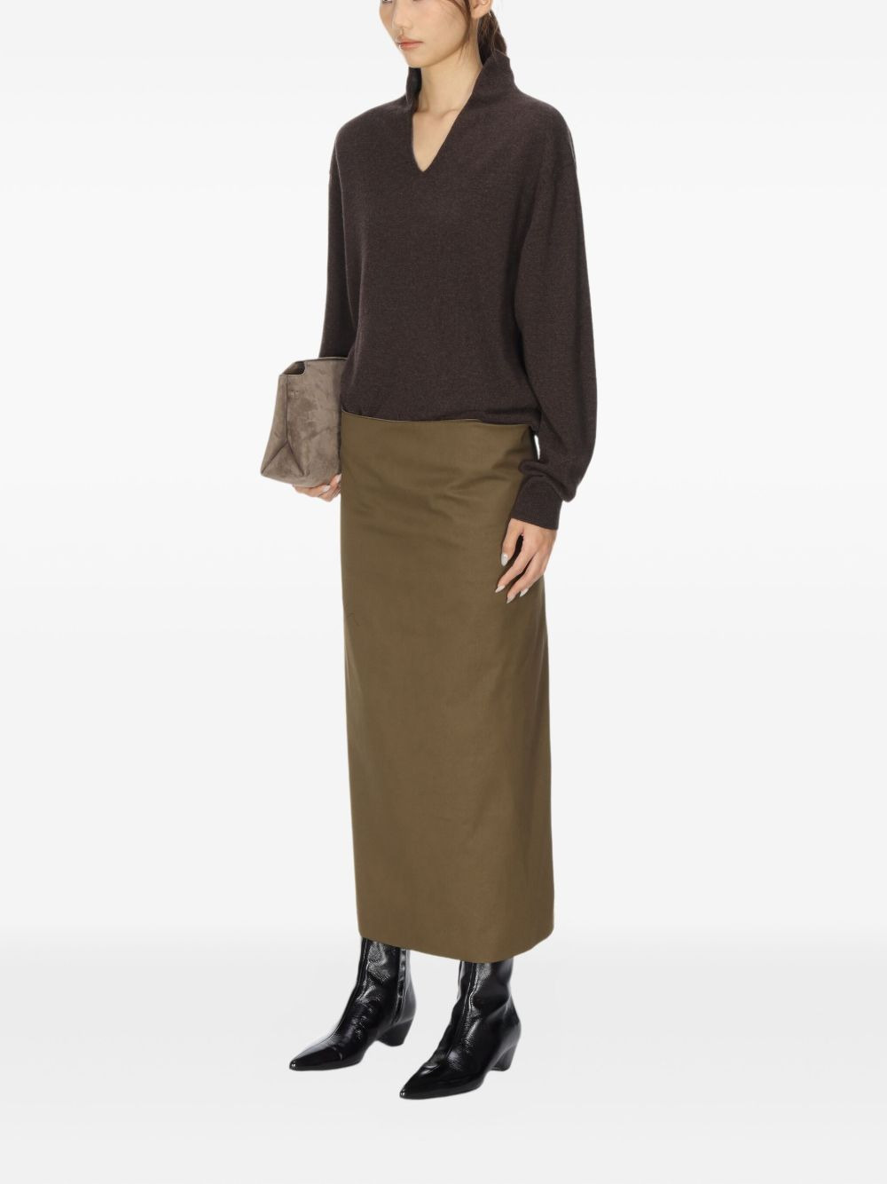 V-neck cashmere sweater - 4