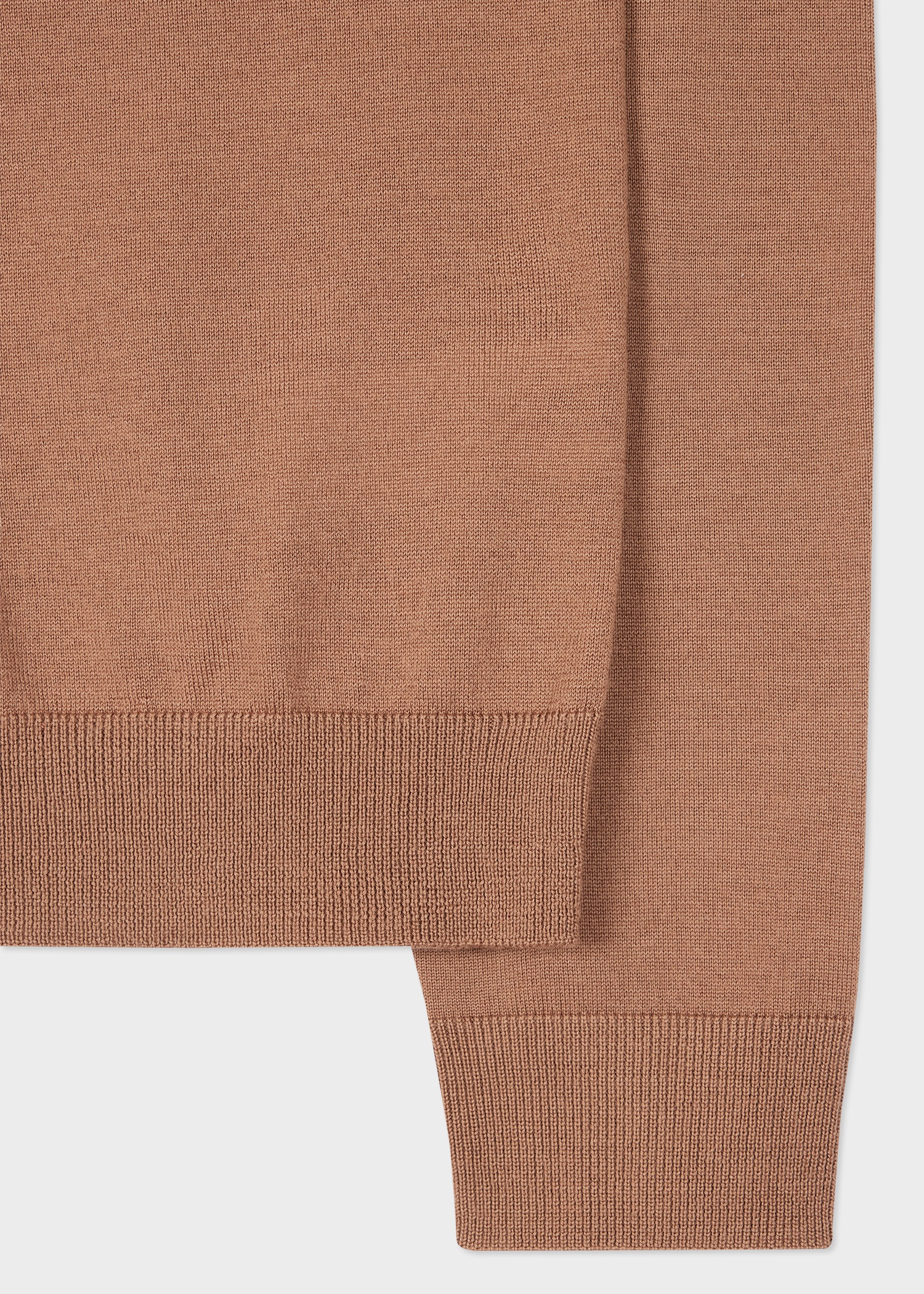 Women's Taupe Merino Knitted V-Neck Cardigan - 2