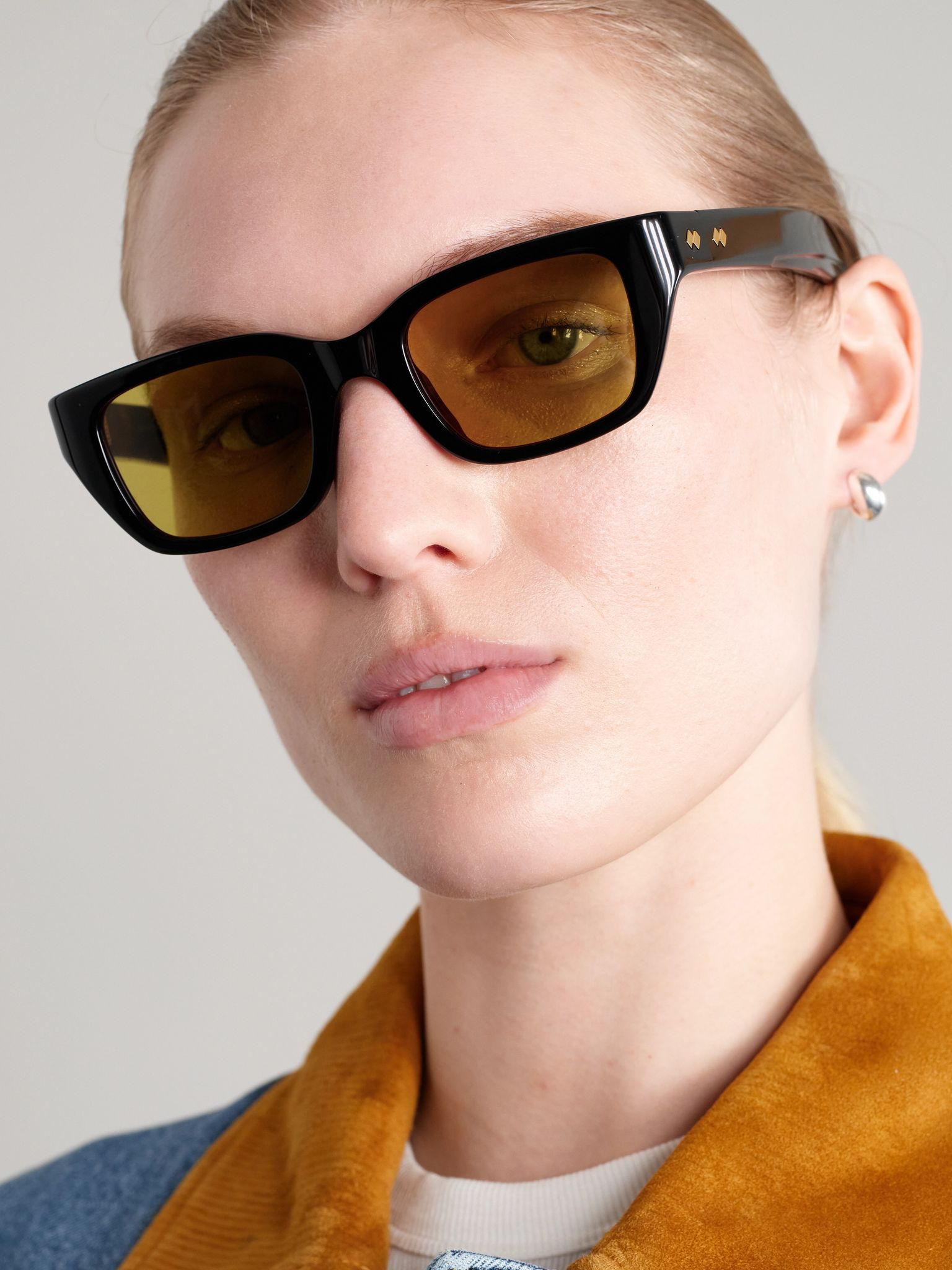 Ribbon square-frame acetate sunglasses Black - 2