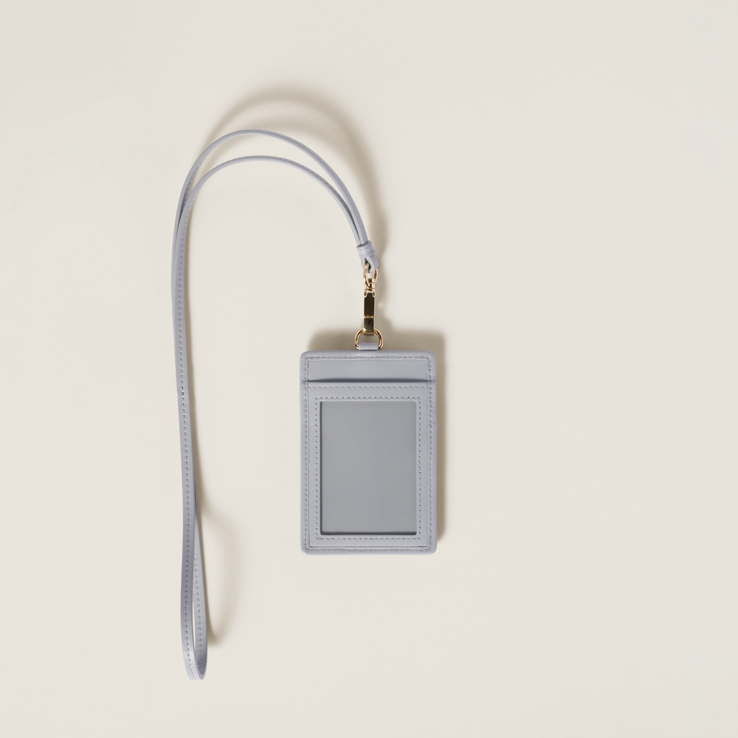 Matelassé nappa leather badge holder - 2