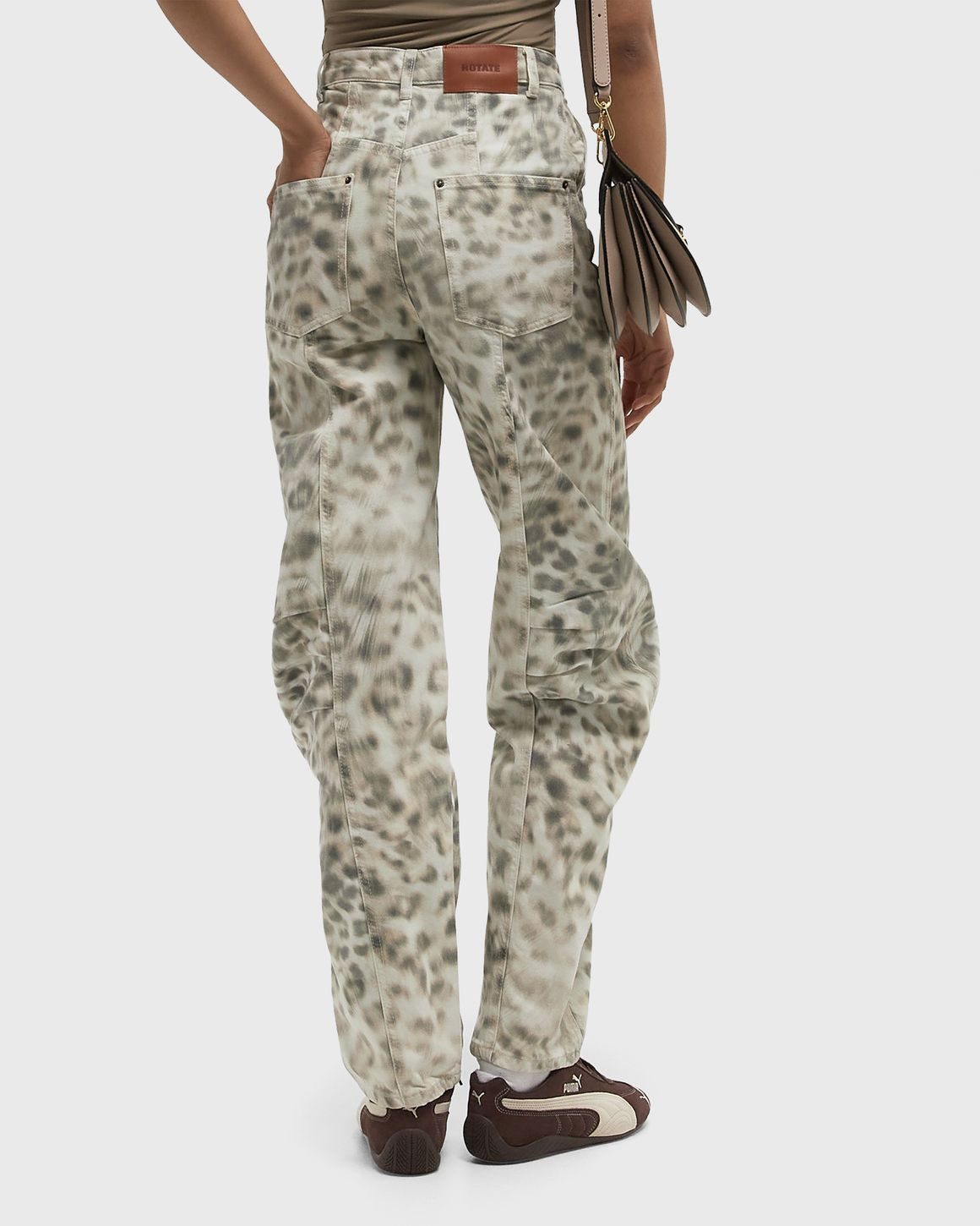 Printed Denim Cargo Pants - 3