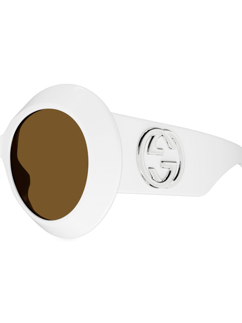 Women's Fashion Show 54MM Round Sunglasses - White Brown 3