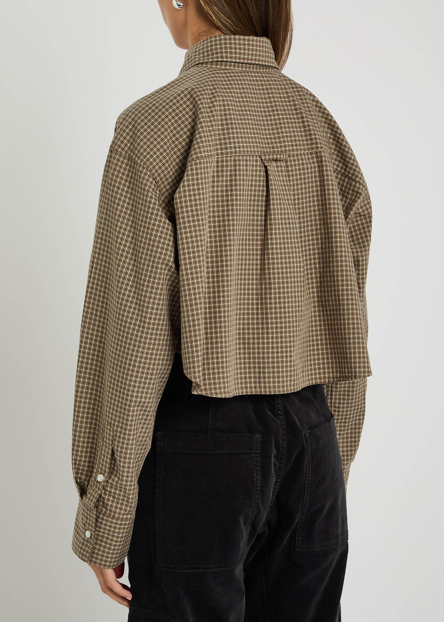 Citizens OF Humanity Ana Checked Cropped Cotton-poplin Shirt - 3