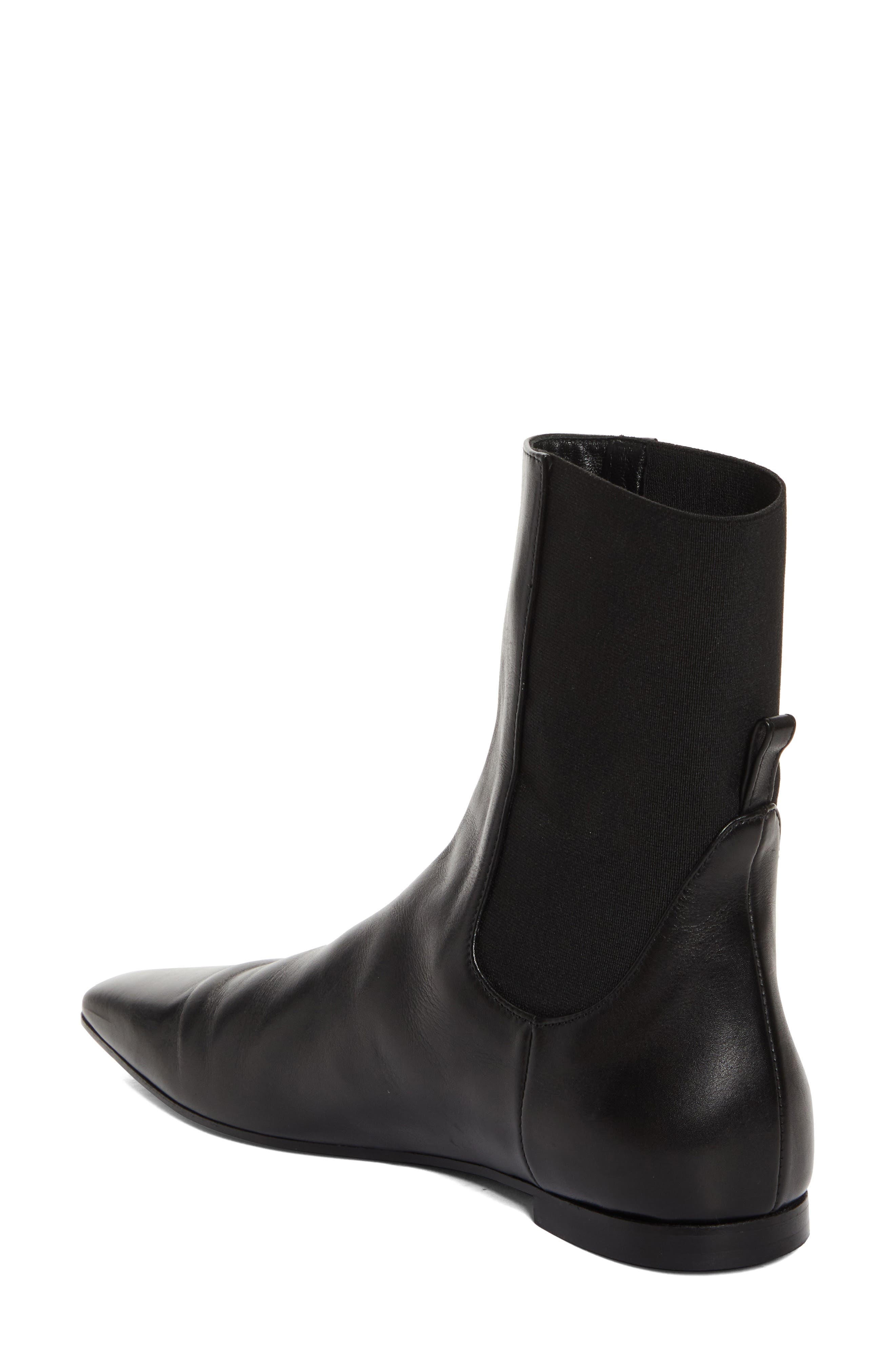 TOTEME Square Toe Flat Chelsea Boot in Black at Nordstrom - 2