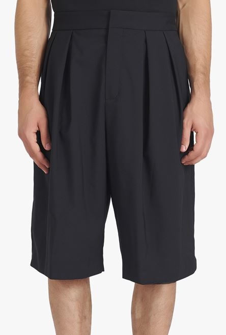 Black wool shorts - 5