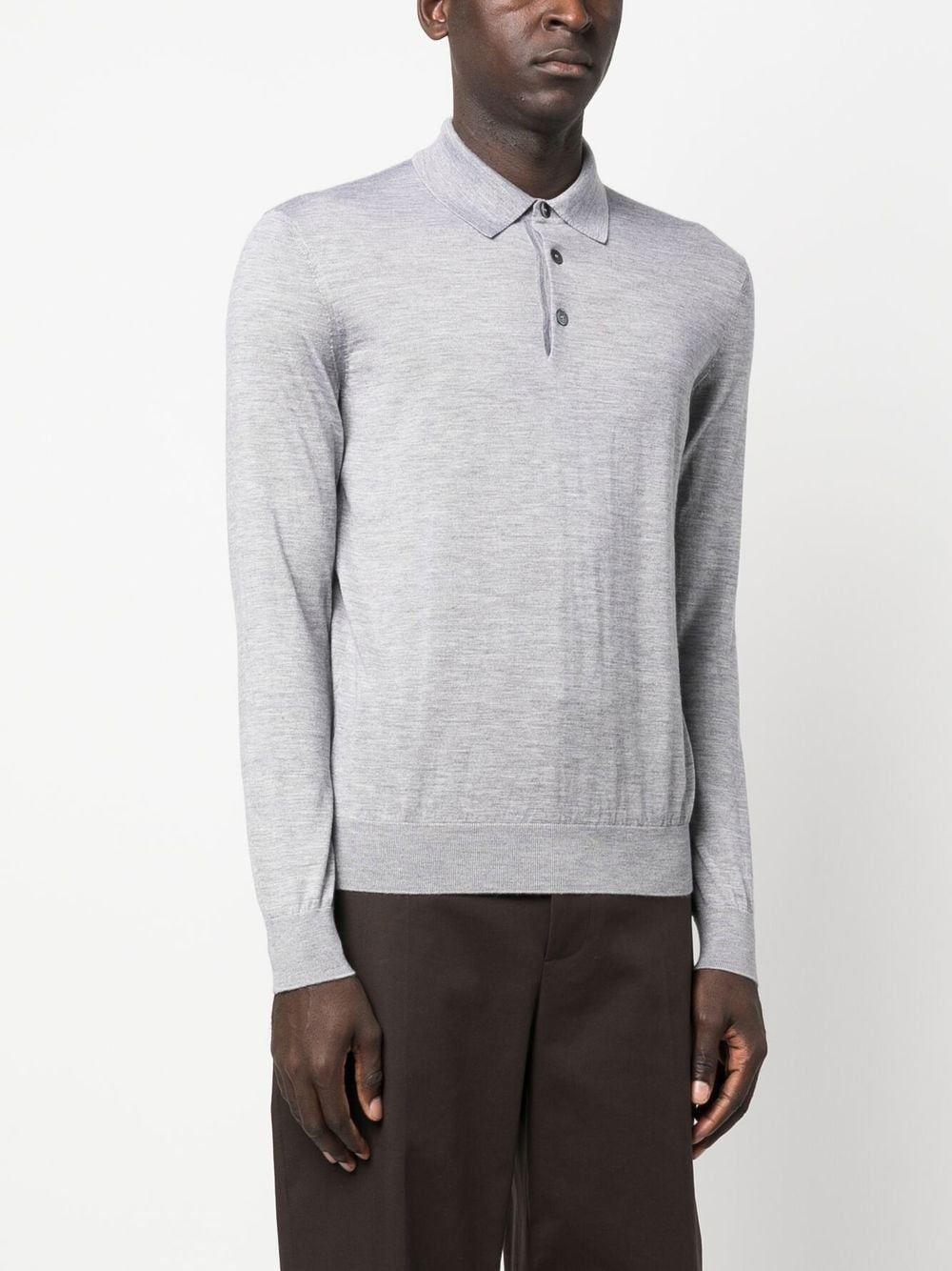 cashmere-silk polo top - 3