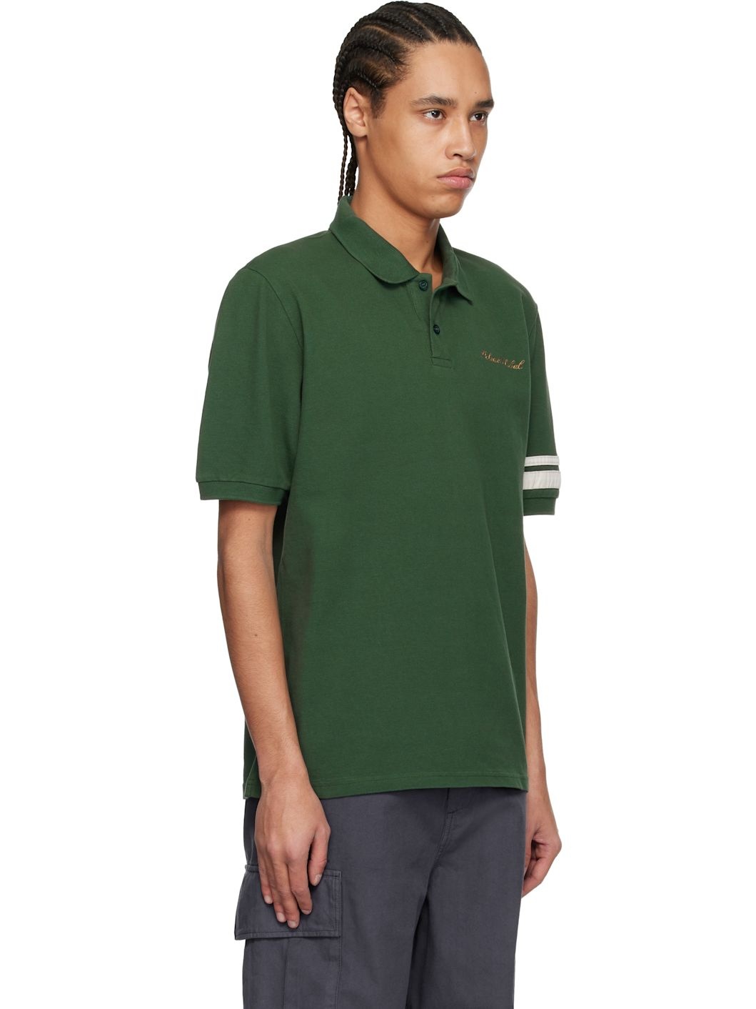 Green 'Global' Pique Polo - 2