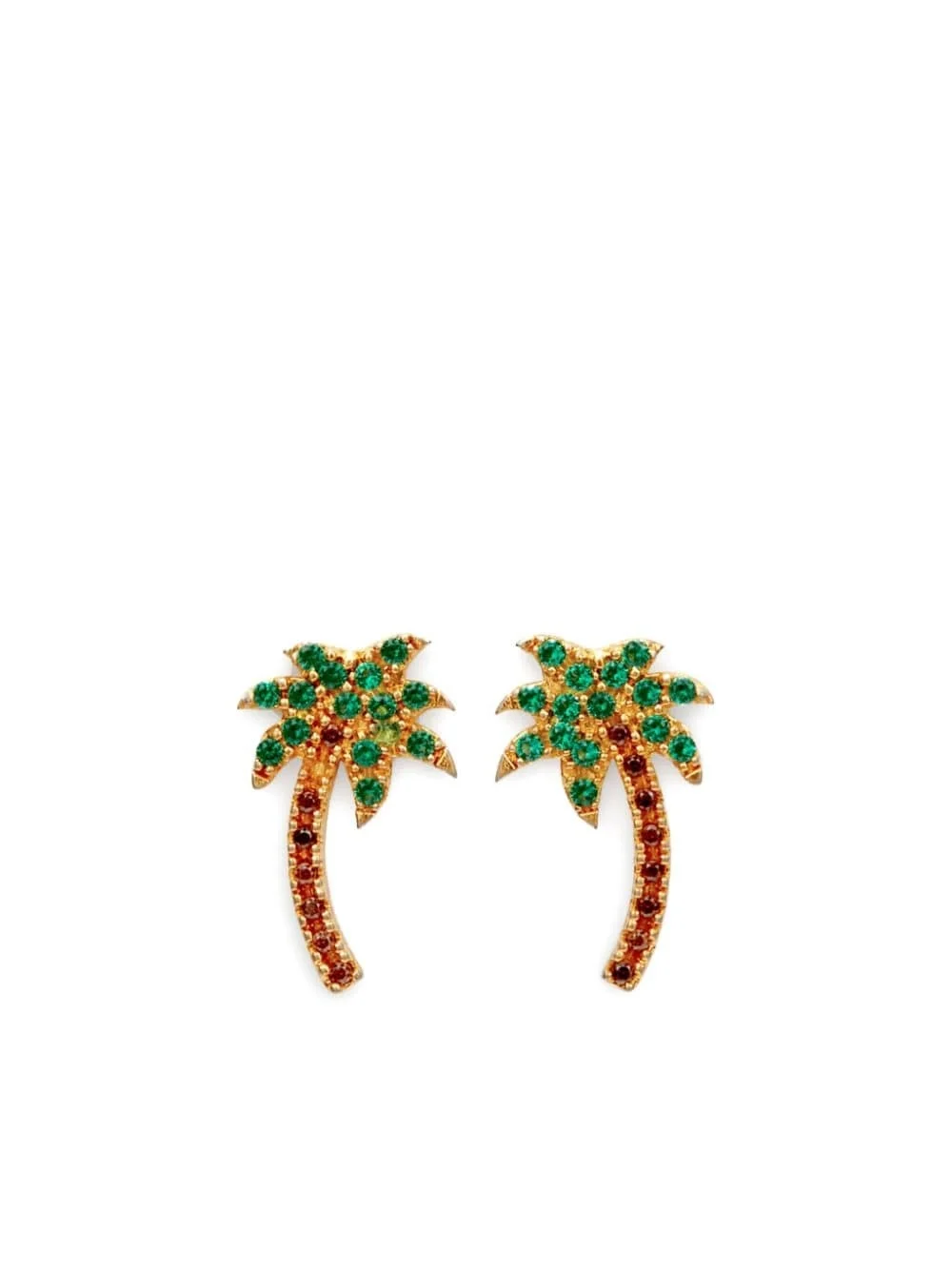 crystal-embellished palm tree earrings - 1