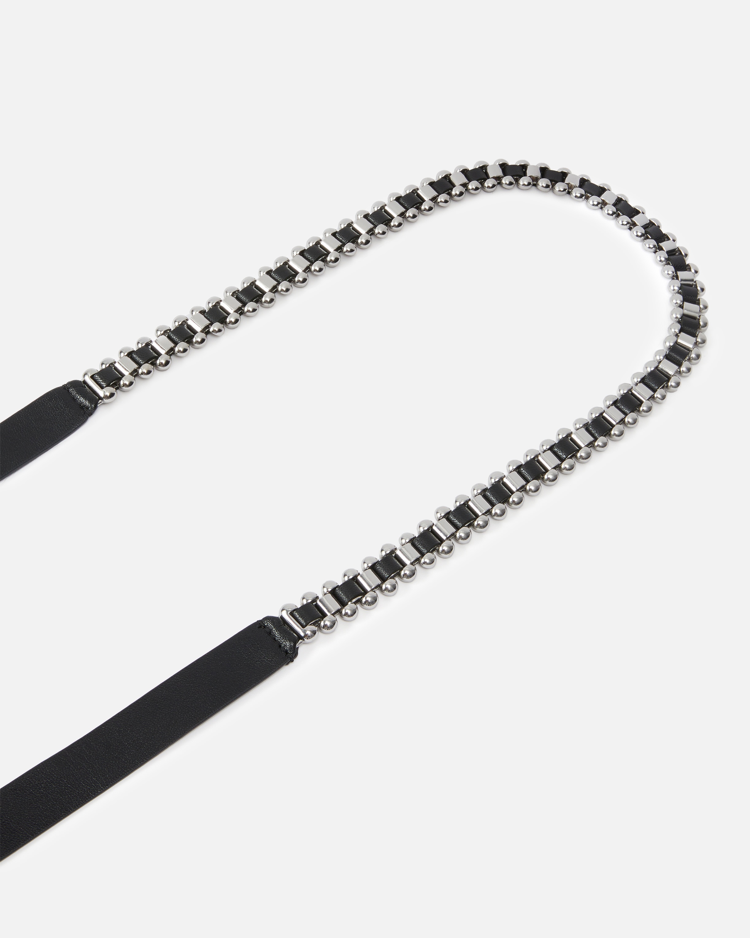 LEATHER BELT WITH METAL INSERTS - 5