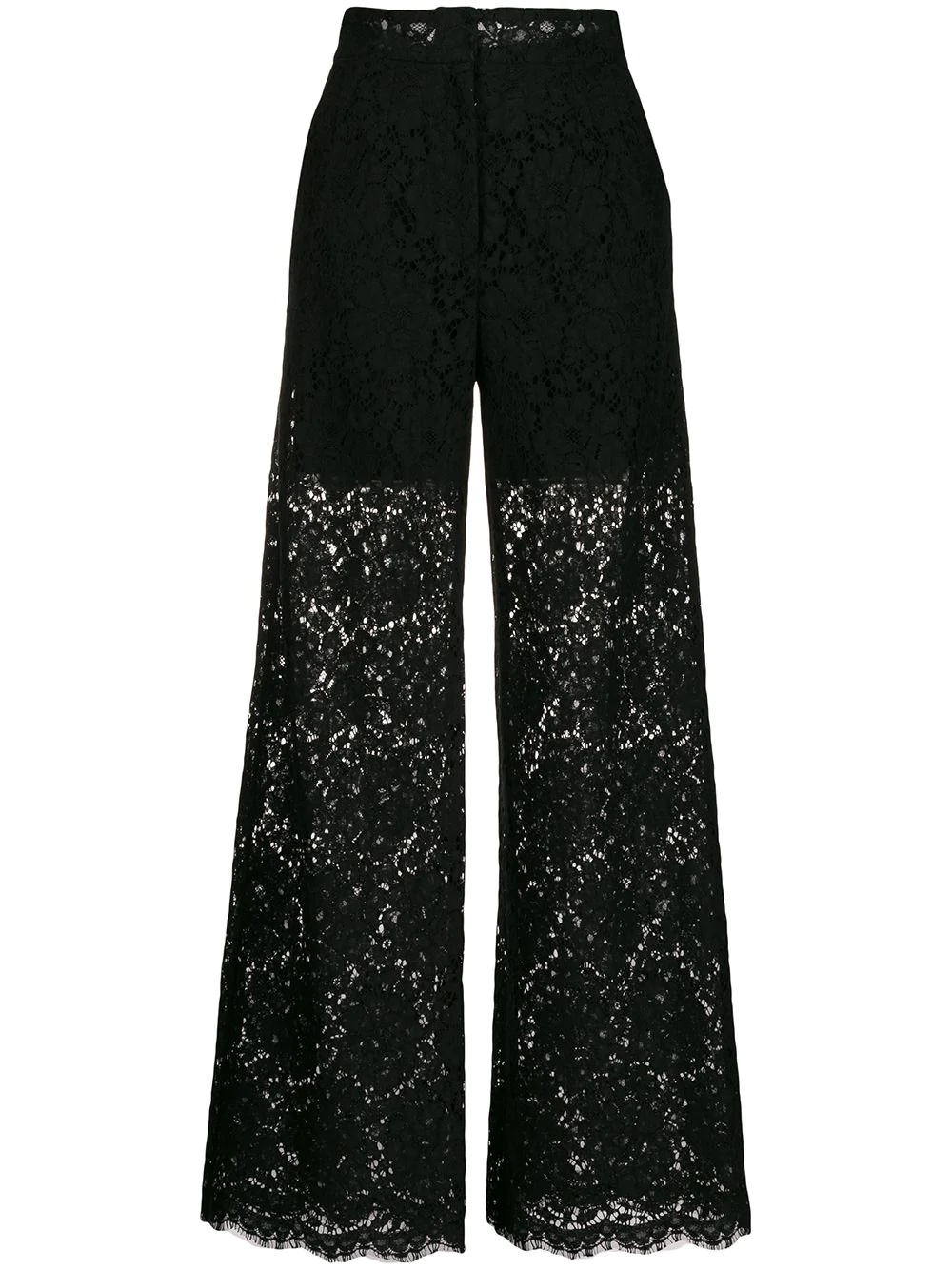 floral lace pattern trousers - 1