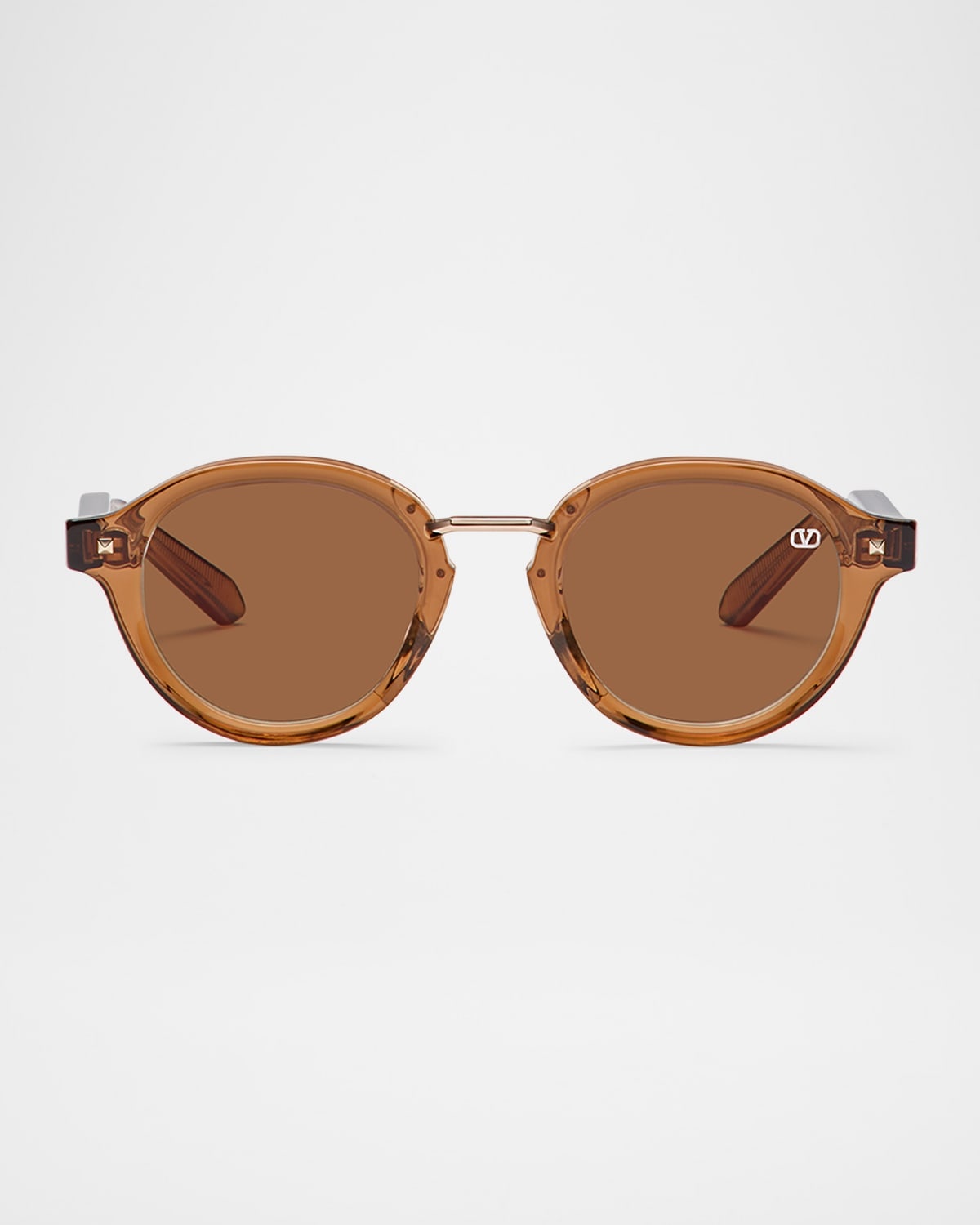 V-Essential IV Acetate & Titanium Round Sunglasses - 1