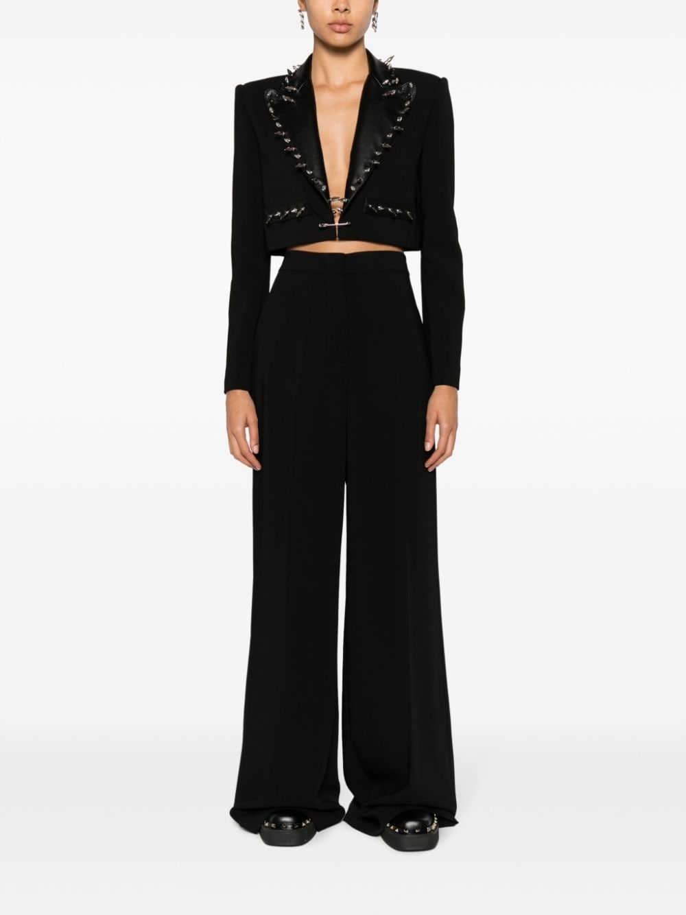 high-waist wide-leg trousers - 2