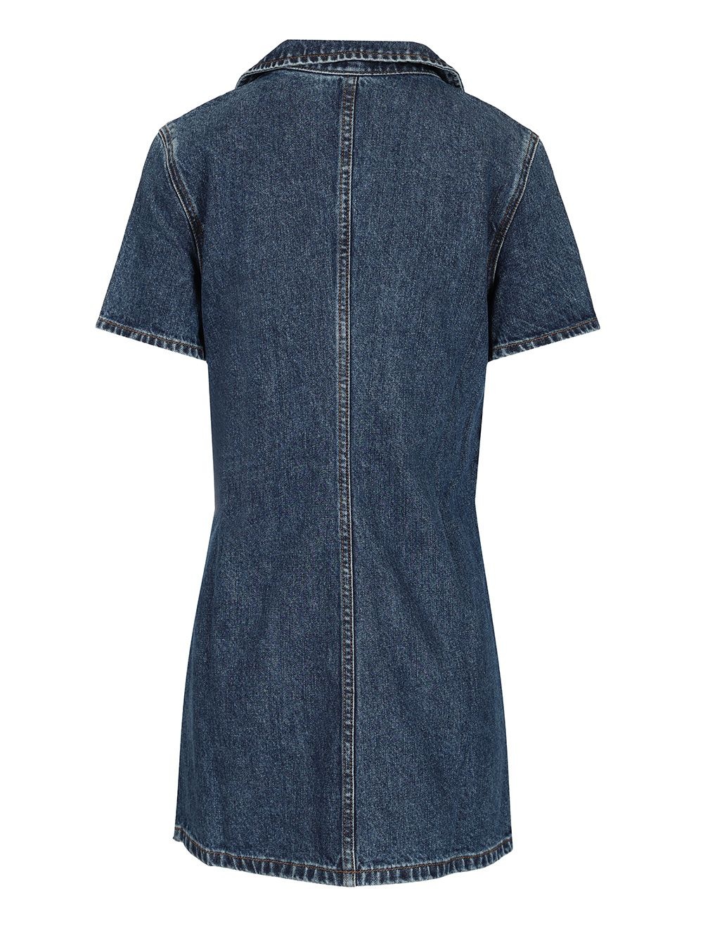Denim Crystal Bow Mini Dress Dresses Blue - 2
