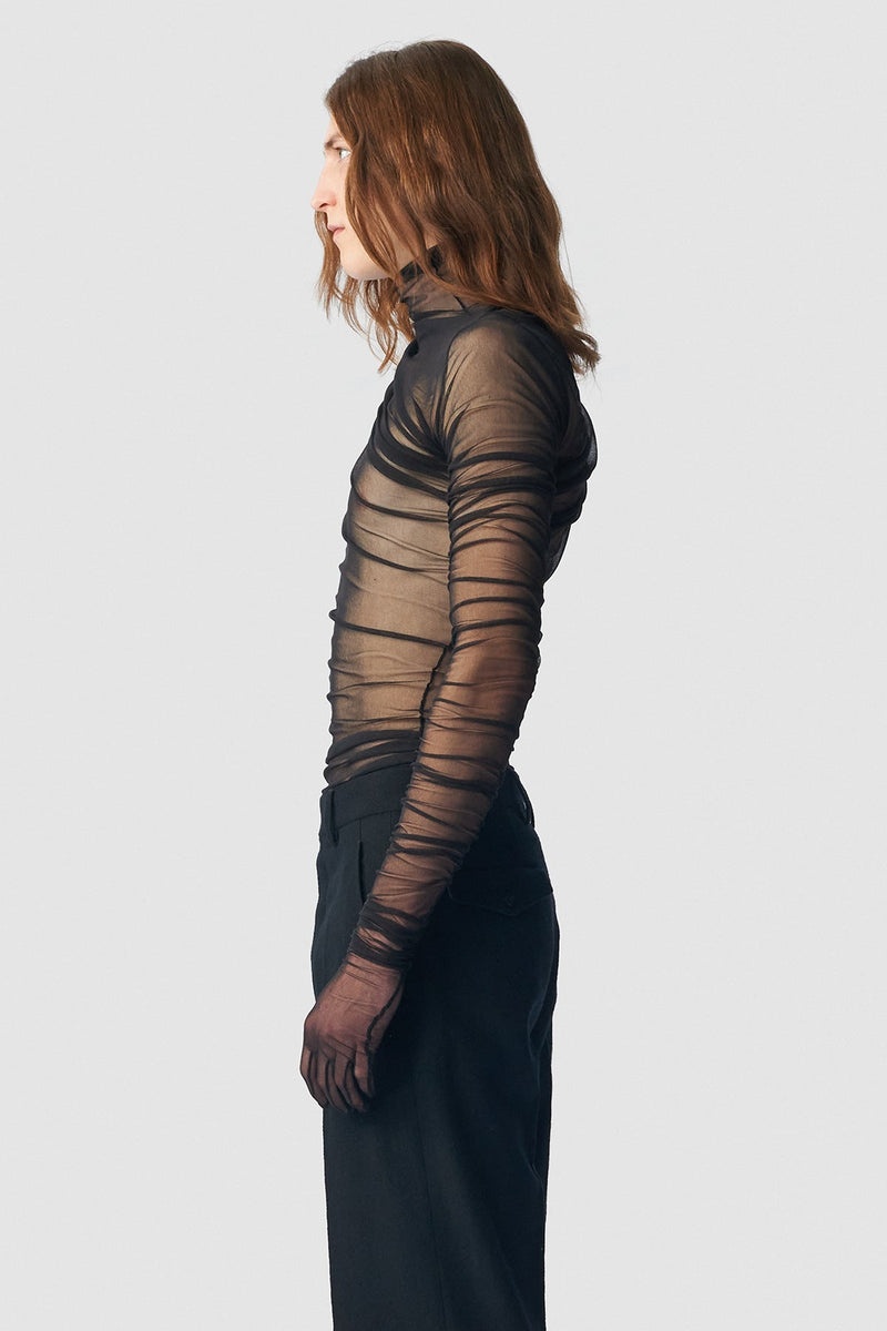 Ann Demeulemeester Nicolas Draped T-Shirt With Gloved Sleeves