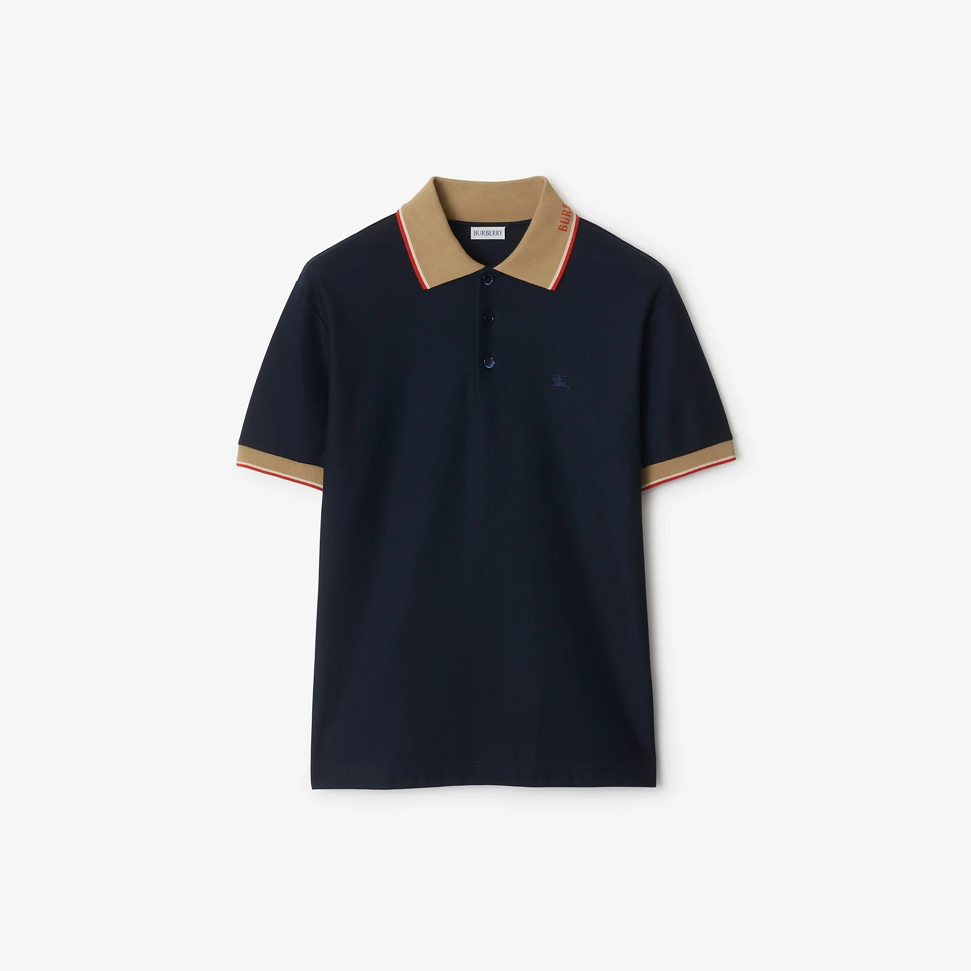 Logo Collar Cotton Polo Shirt - 1