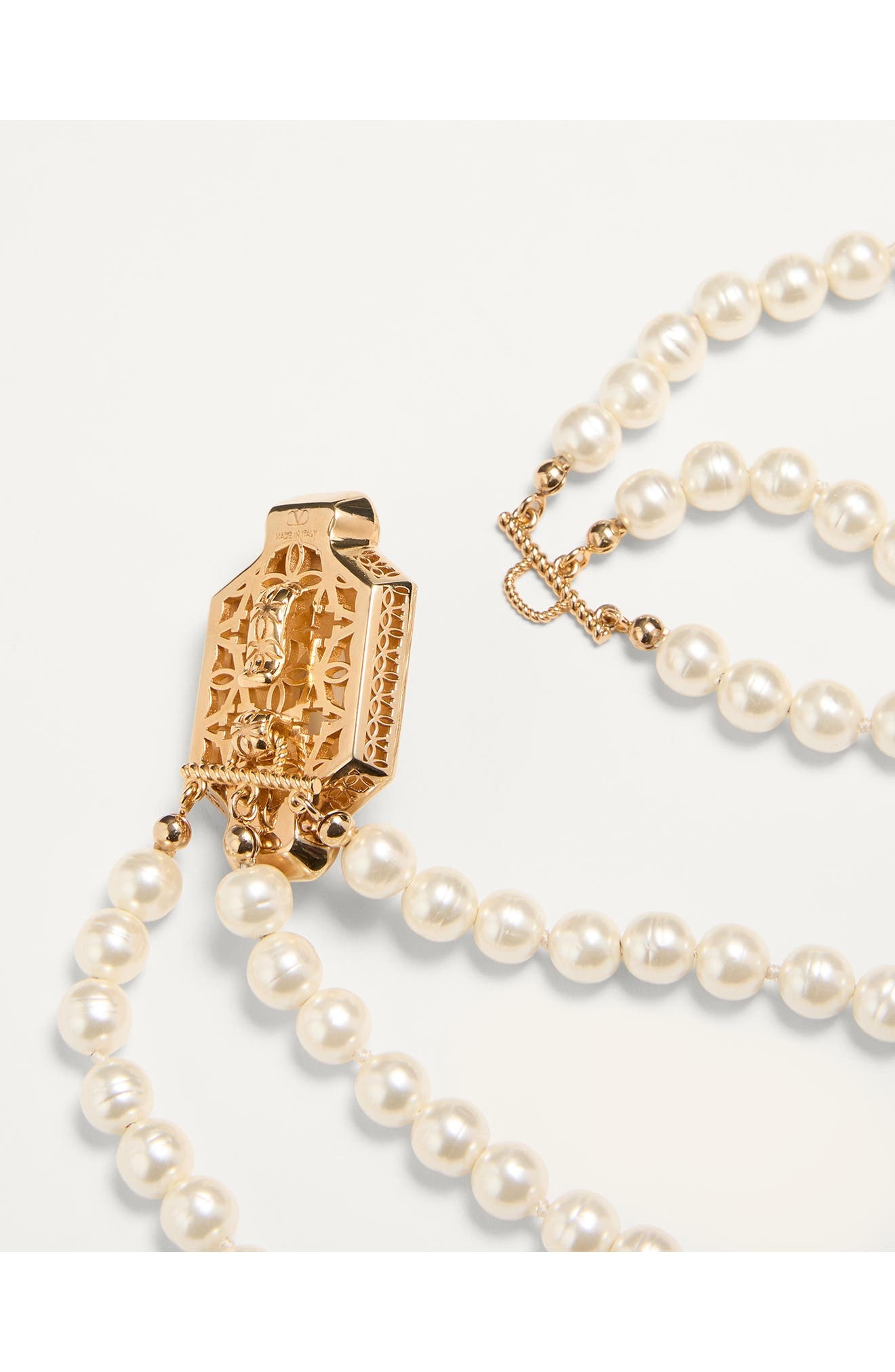 Valentino Garavani Family Layered Pendant Necklace in Black/Gold at Nordstrom - 4