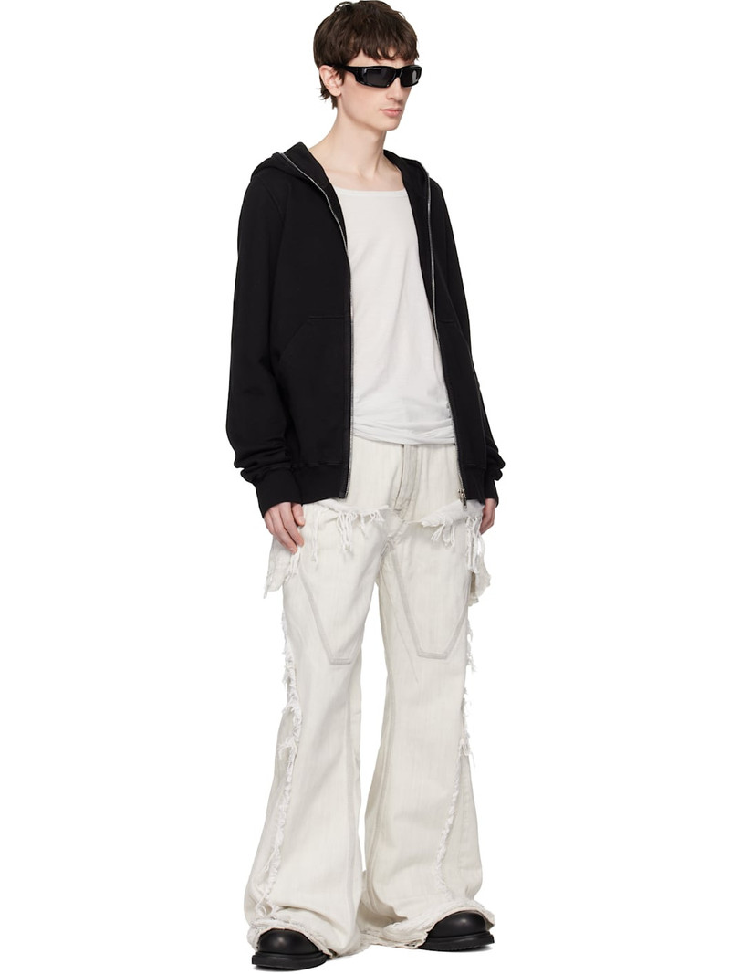 Rick Owens DRKSHDW Off-White Temple Slivered Bootcut Jeans outlook