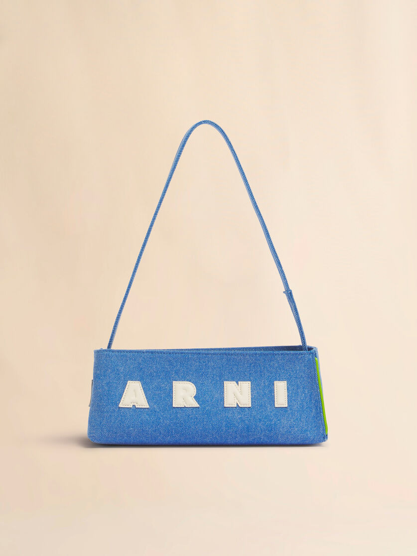 BLUE DENIM MUSEO BAGUETTE BAG - 6