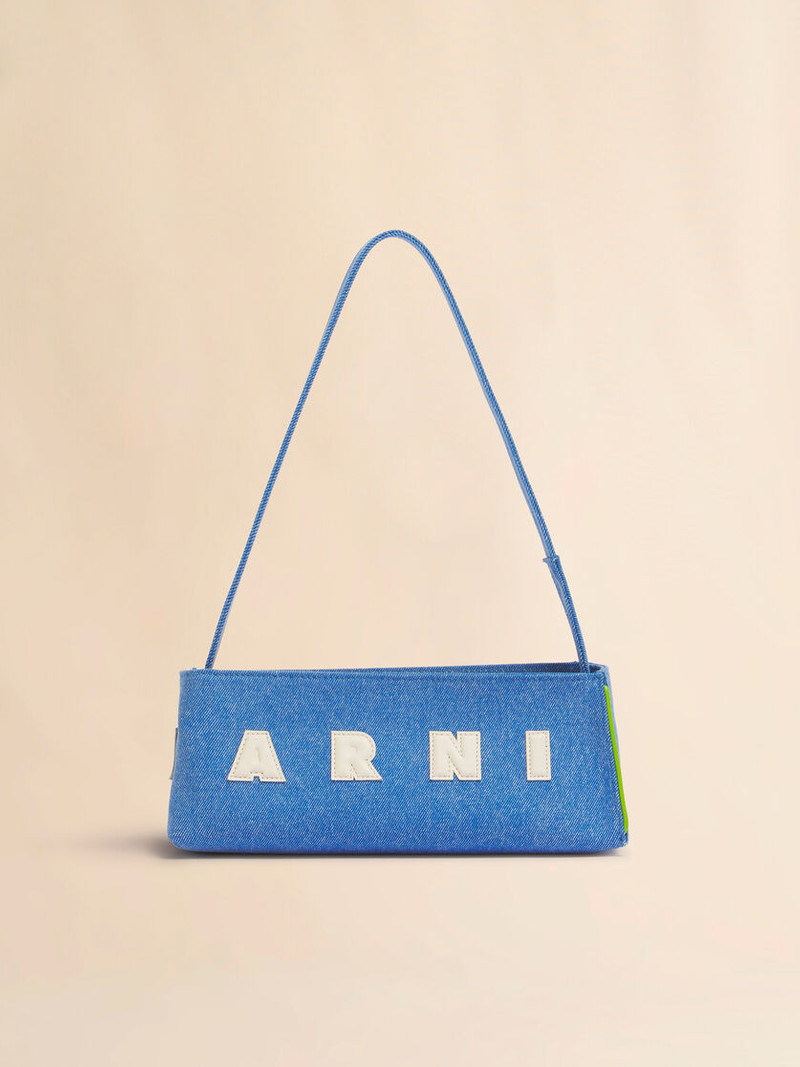 BLUE DENIM MUSEO BAGUETTE BAG 6