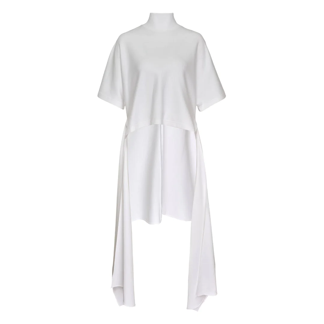 Asymmetric Cotton Jersey Tee - 1